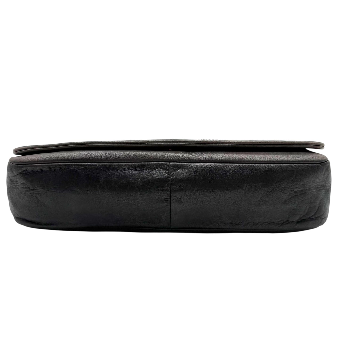 Chanel Gray & Black Studded CC Logo Lambskin Shoulder Bag 2008-09 - Outfit Repeater