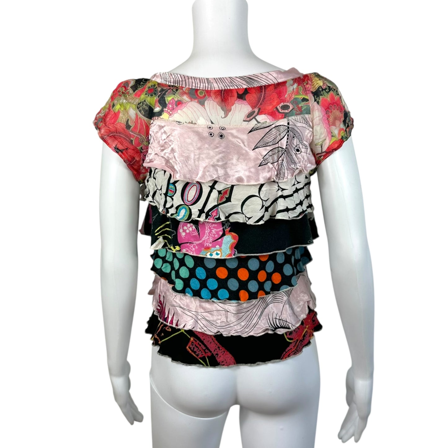 Christian Lacroix Jeans Multicolor Tiered Printed Blouse