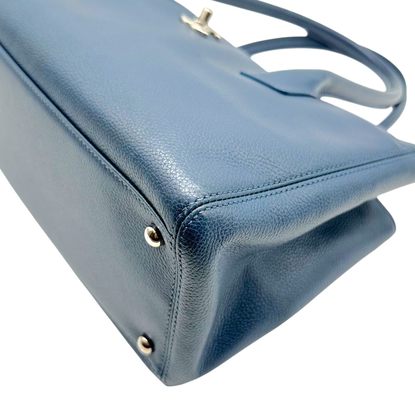 Chanel Blue Leather Small East West Executive Tote Bag