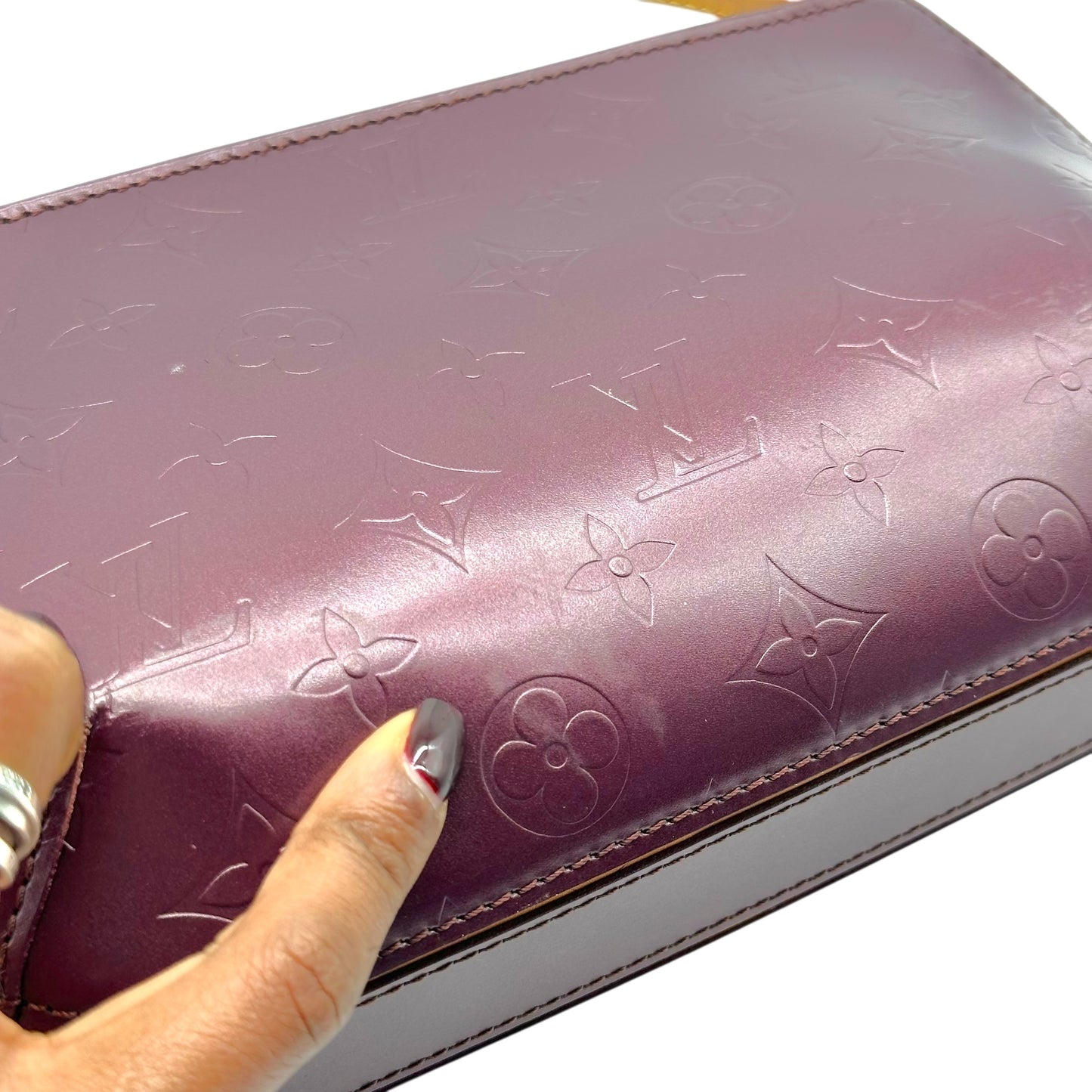 Louis Vuitton Burgundy Logo Embossed Fowler Pochette Bag