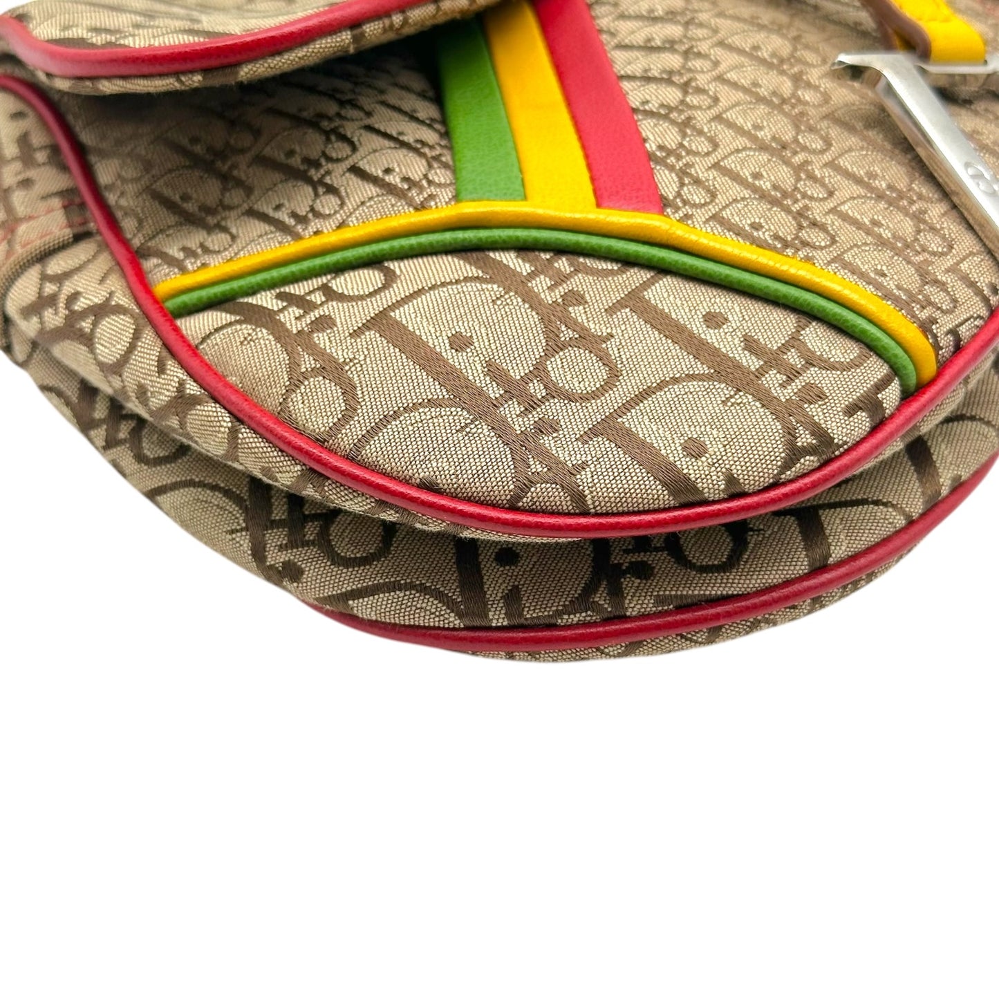 Christian Dior Trotter Saddle Shoulder Bag Tan Monogram