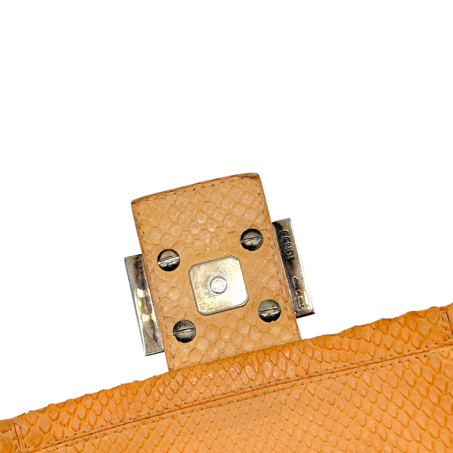 Fendi Salmon Pink Python & Marble Stone Mama Baguette Bag