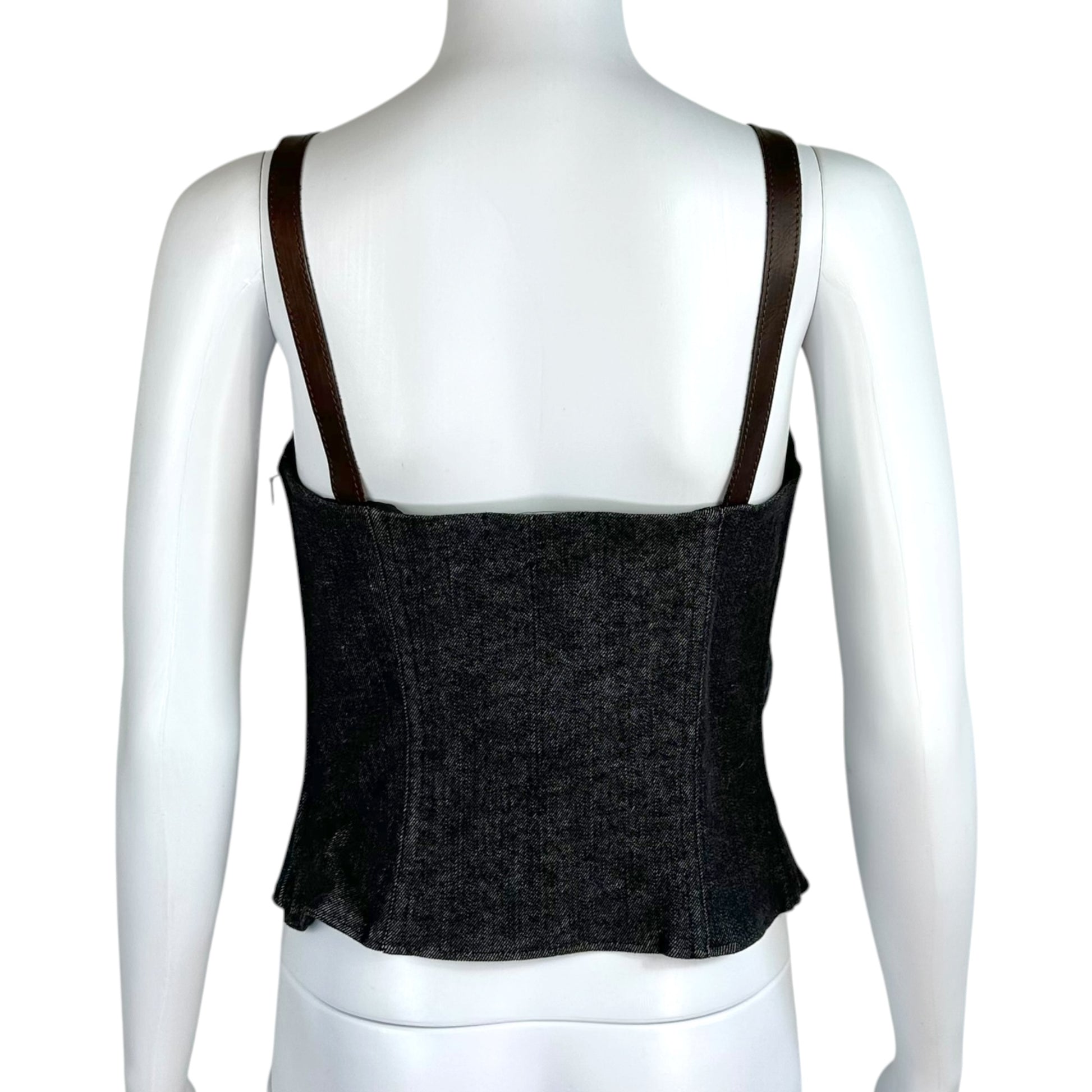 Dolce & Gabbana Dark Wash Denim Corset Top