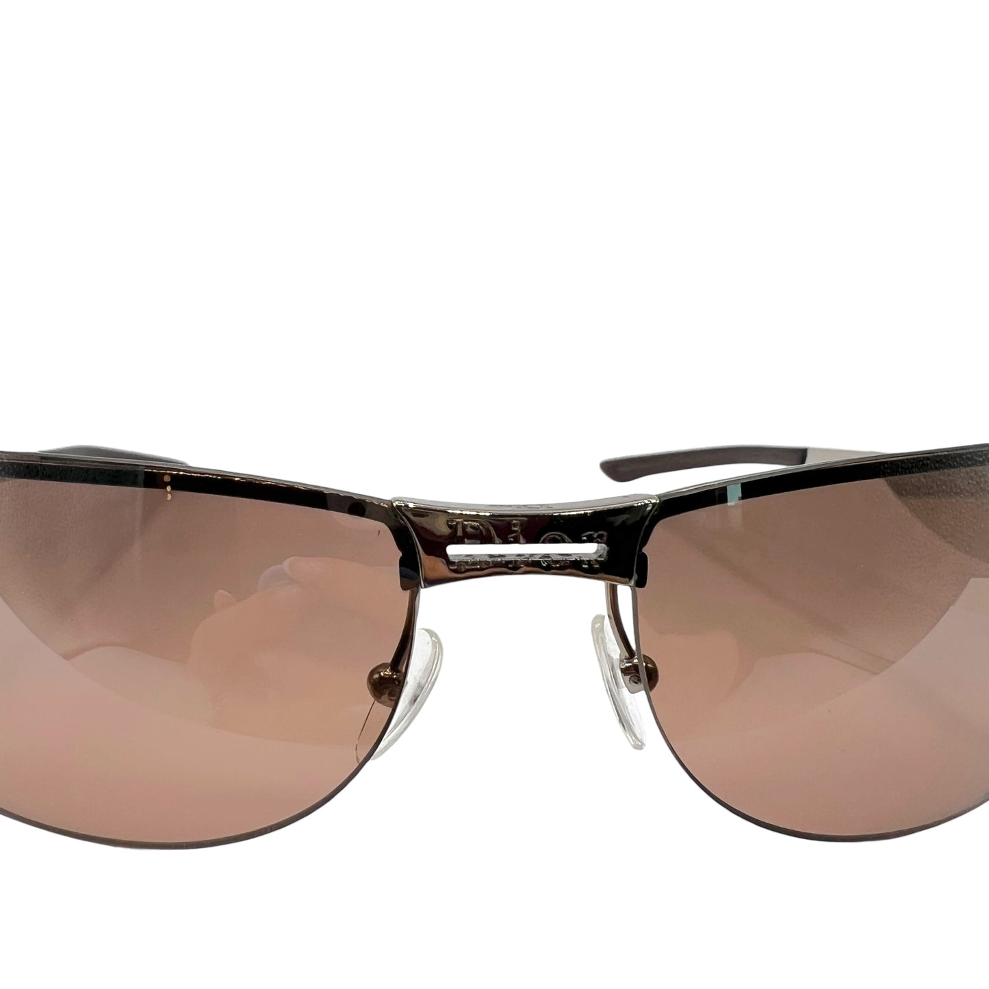 Christian Dior Adiorable1 Brown & Silver Rimless Gradient Sunglasses w/ Case