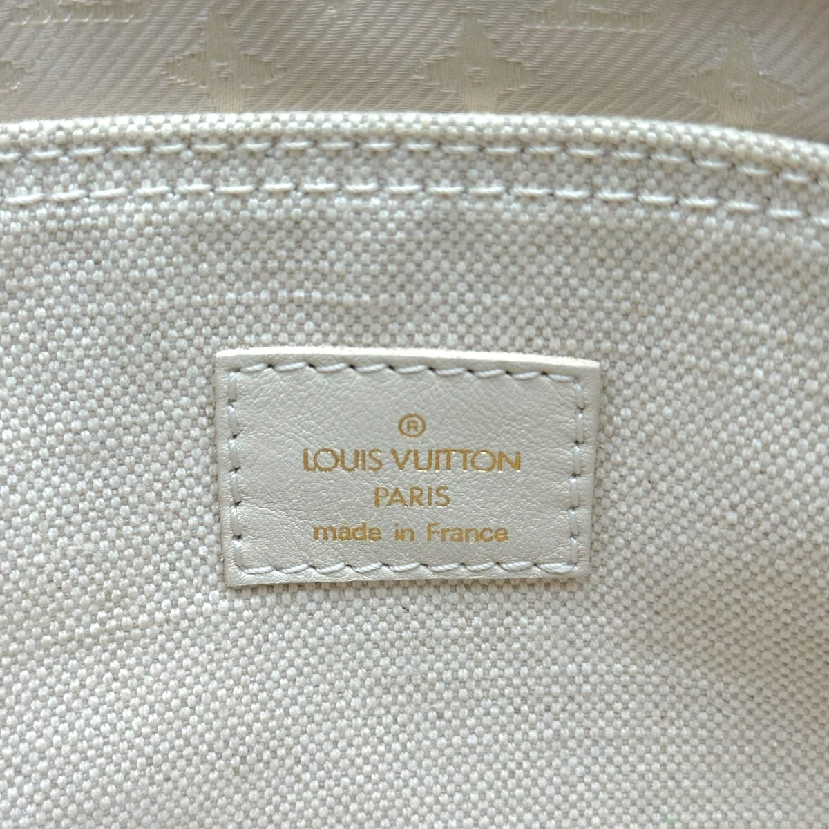 Louis Vuitton Ivory Gold Handbag with Gold Accents