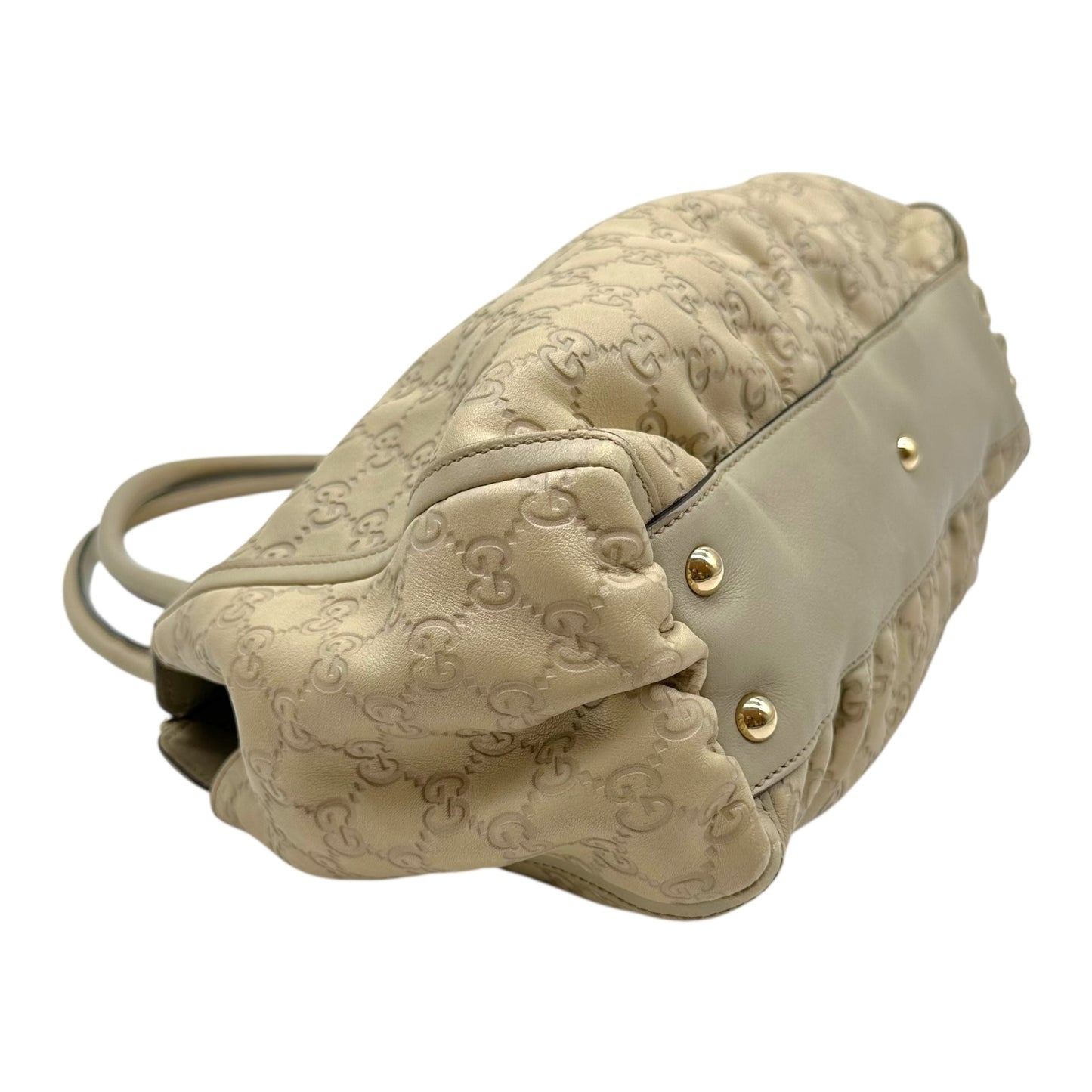 Gucci Ivory Guccissima Monogram East West Abby Shoulder Bag