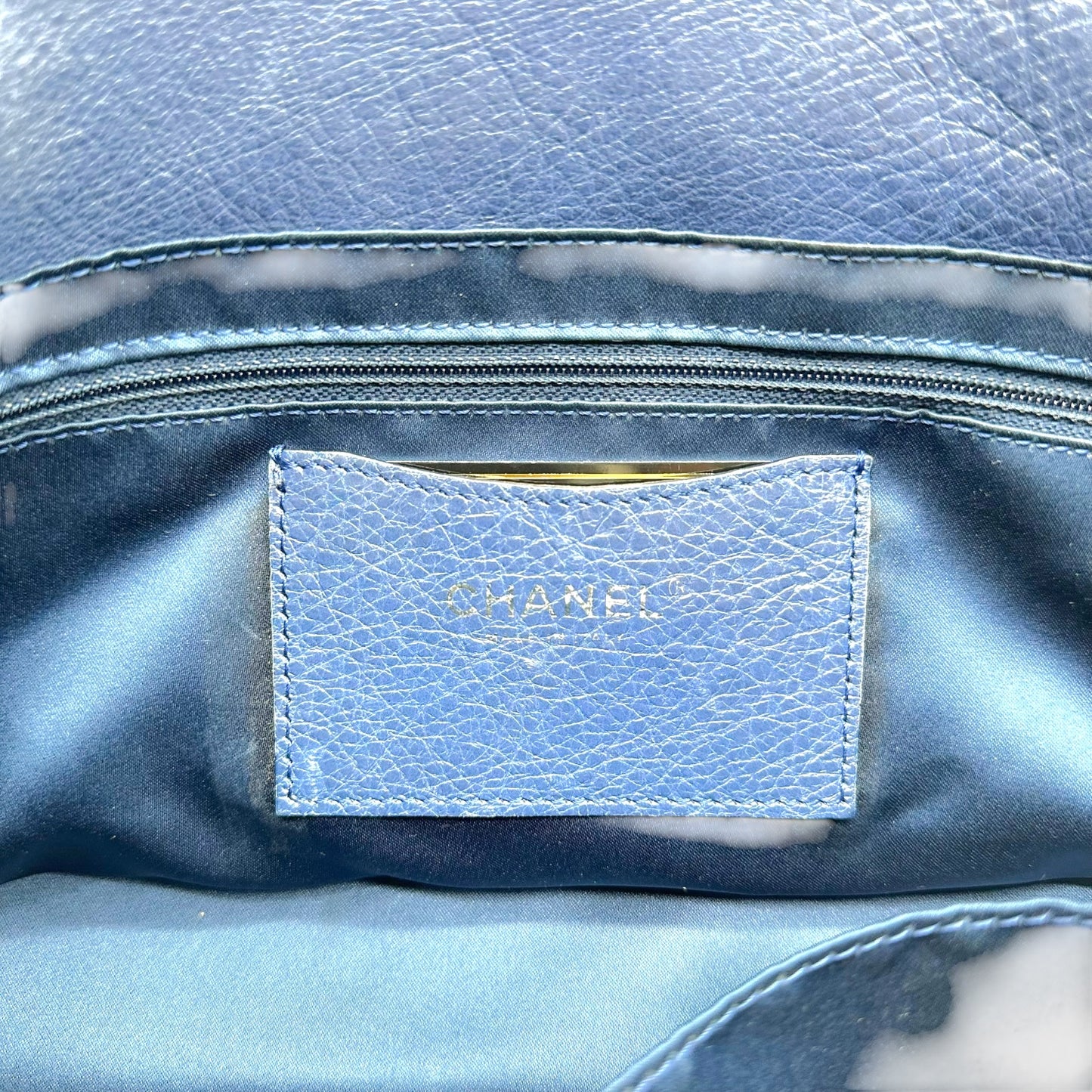 Chanel Blue Wild Stitch Matelasse Shoulder Flap Bag 2009-10