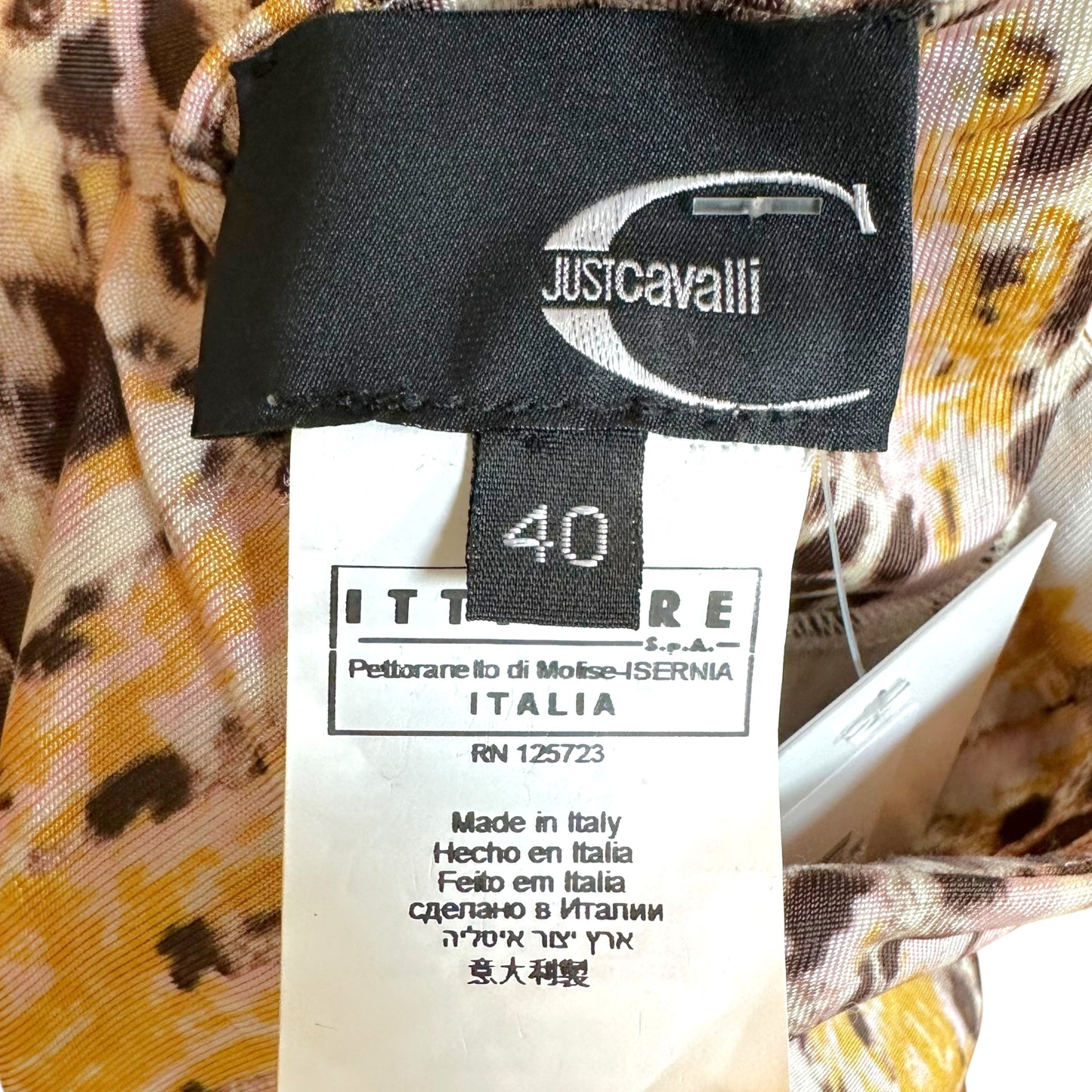 Just Cavalli Roberto Cavalli Pink Cheetah Print Backless Midi Dress