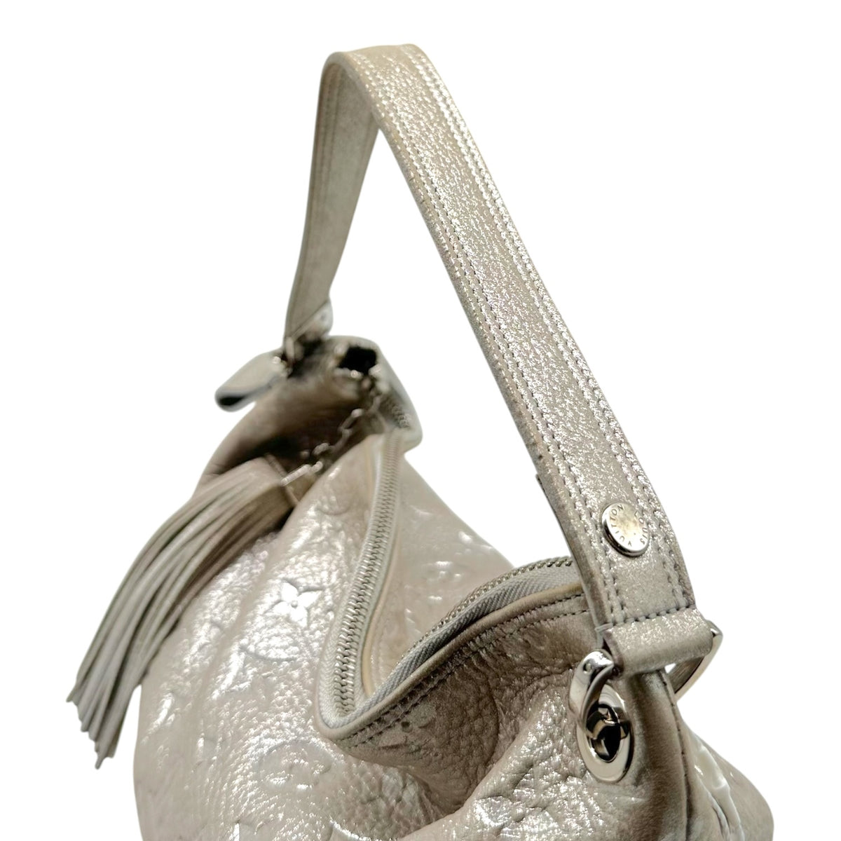 Louis Vuitton Silver Shimmer Monogram Hobo Bag