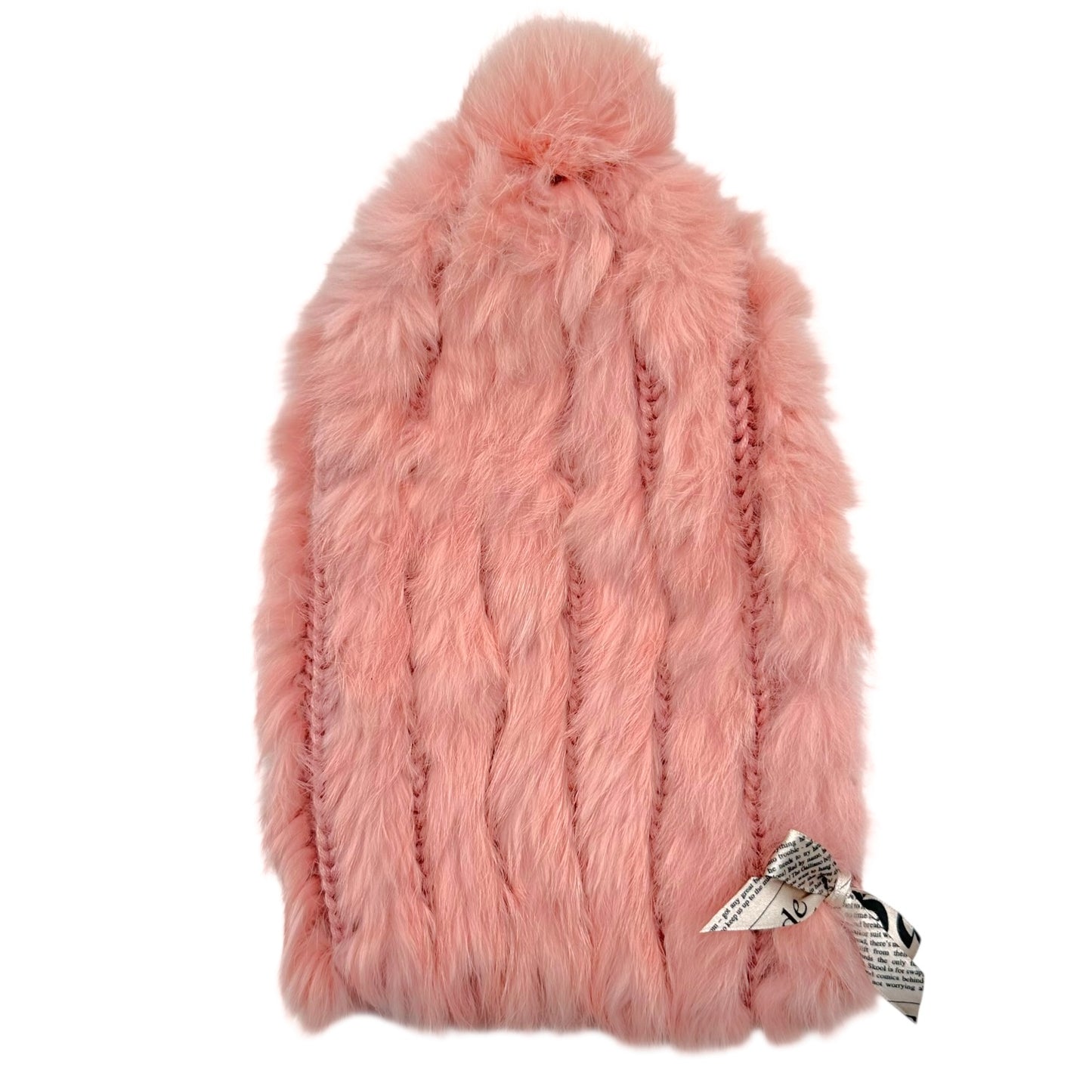 John Galliano Pink Rabbit Fur Beanie Hat