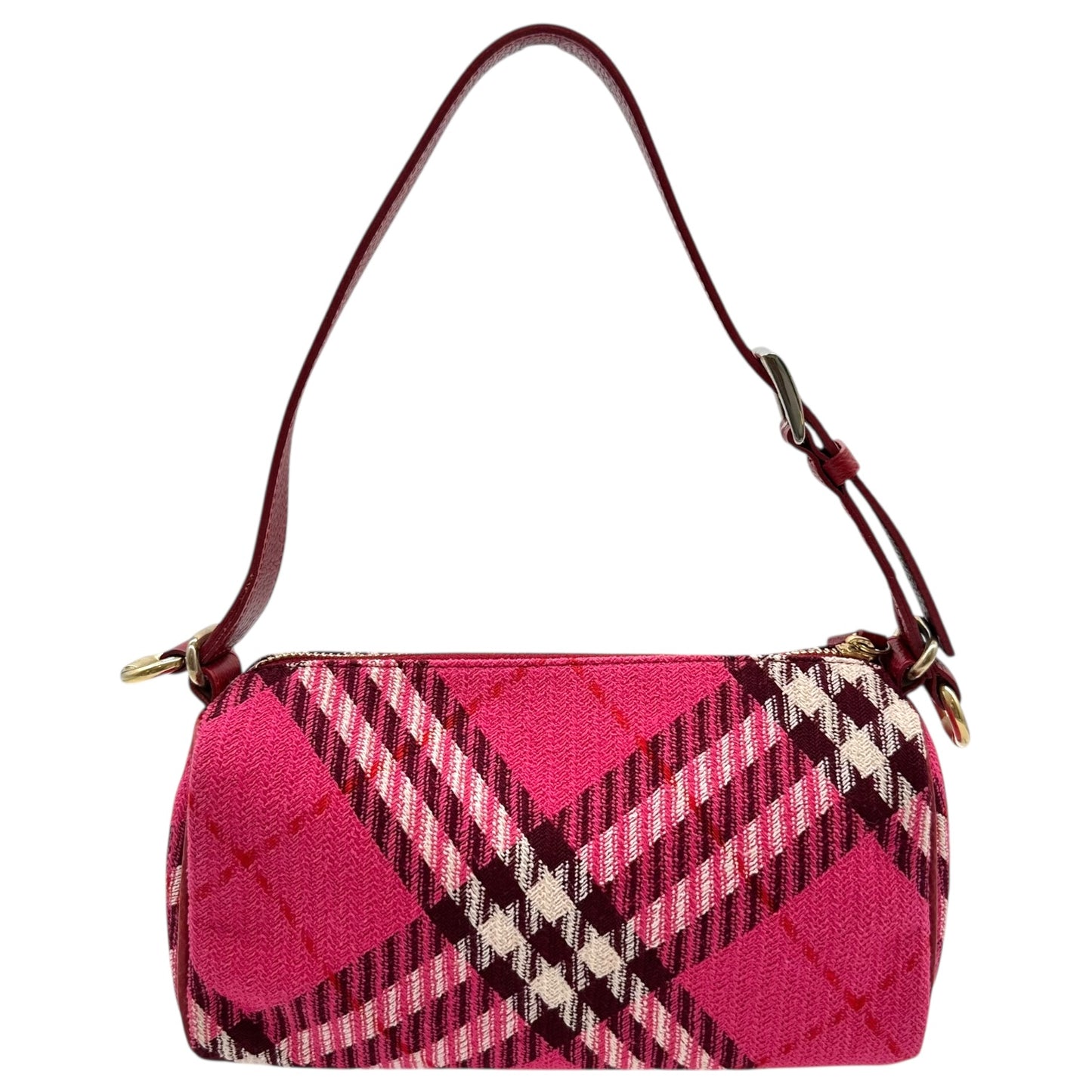Burberry Blue Label Pink & Red Nova Check Plaid Mini Pochette Bag - Outfit Repeater