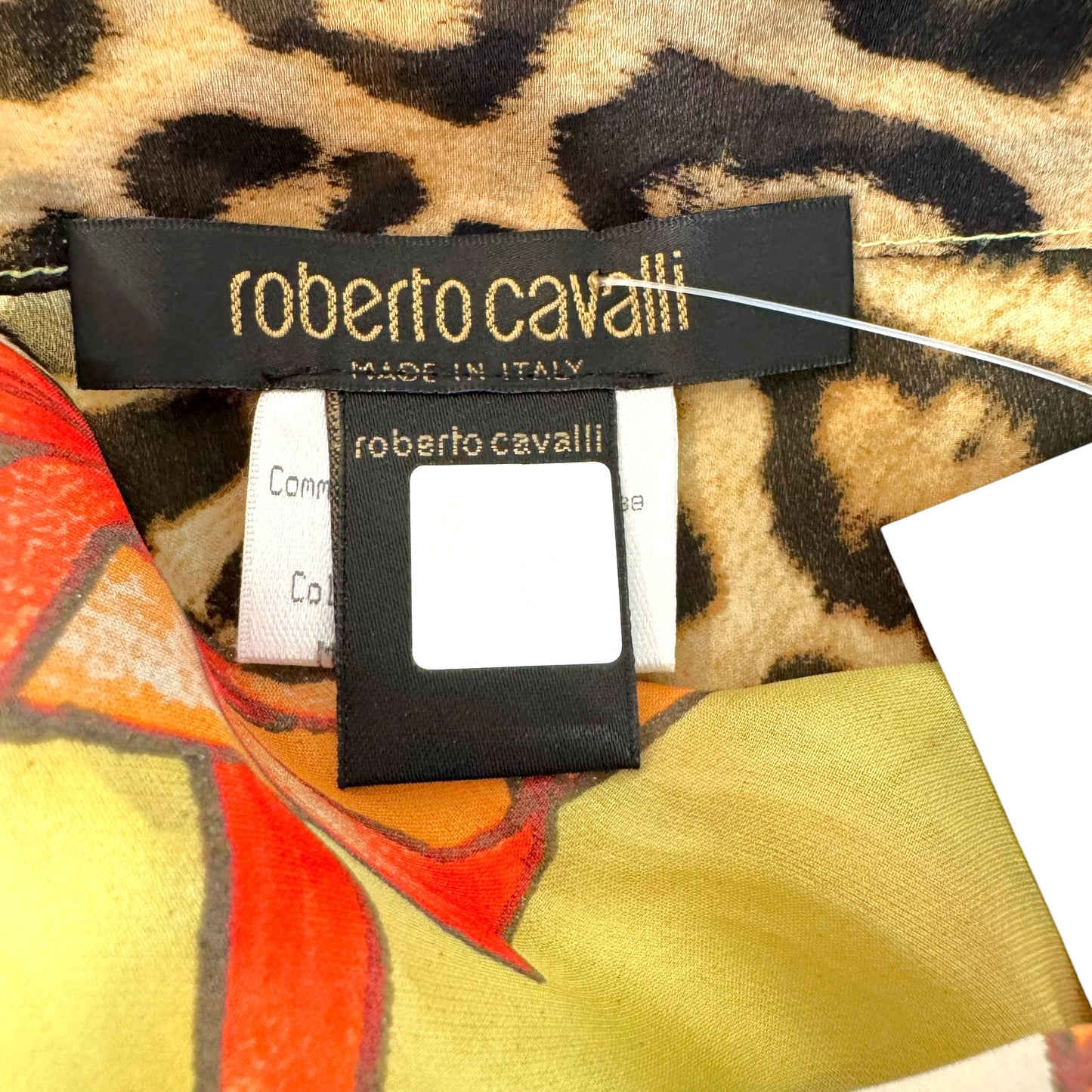 Roberto Cavalli S/S 2004 Yellow Multicolor Animal Print Sheer Silk Maxi Wrap Skirt