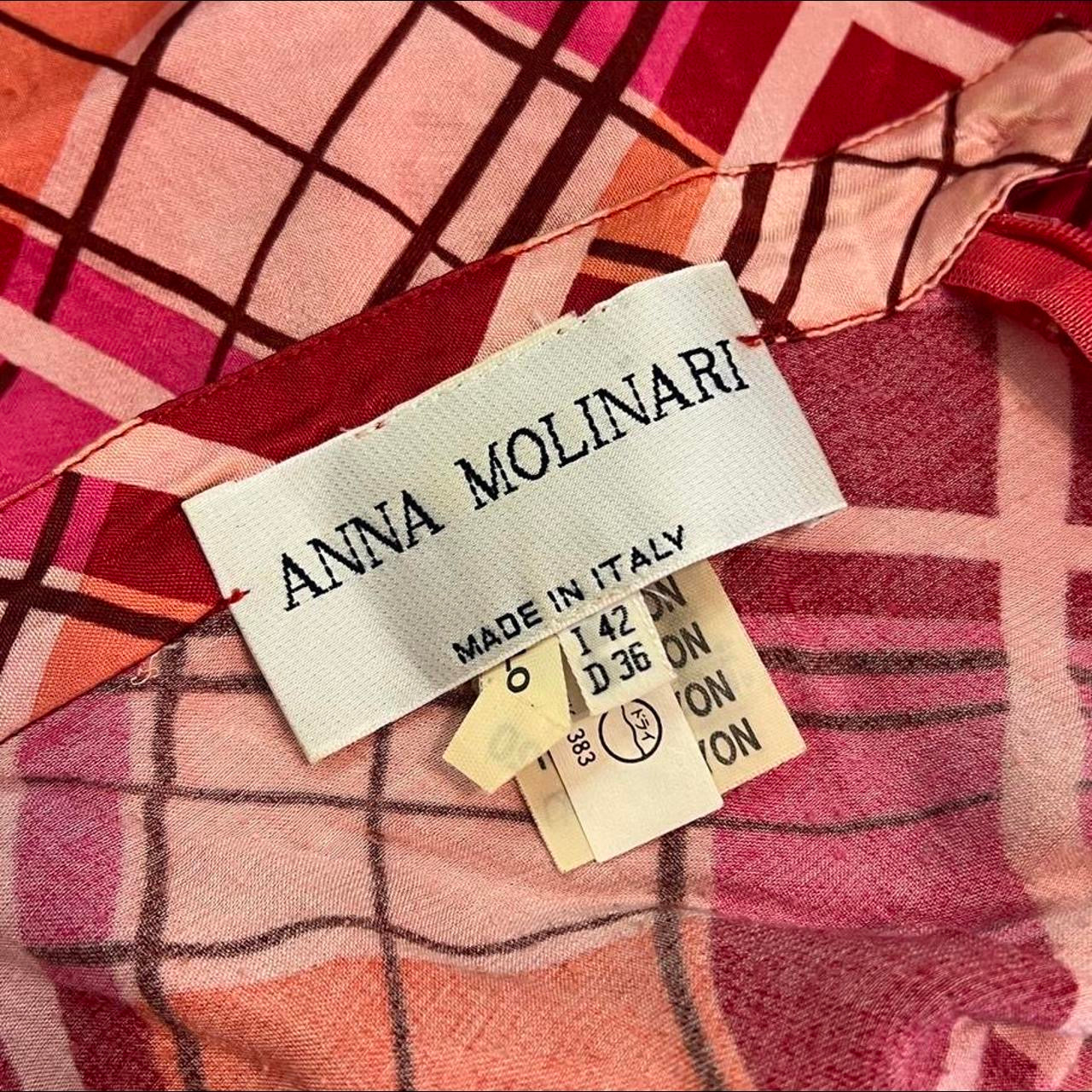 Anna Molinari of Blumarine Pink Plaid Printed Satin Midi Skirt - Outfit Repeater