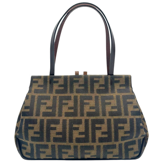 Fendi Classic Zucca Monogram Kisslock Handbag