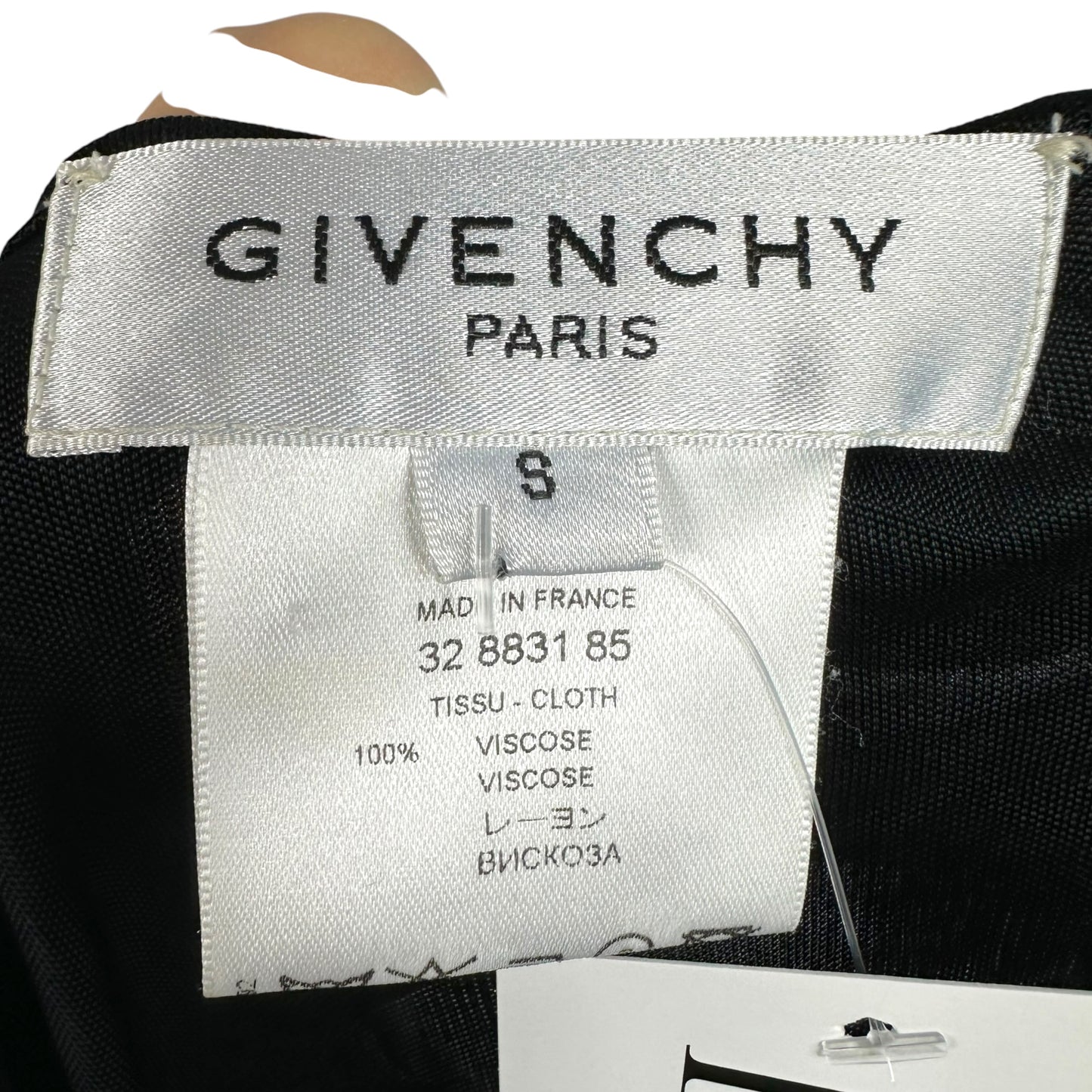 Givenchy Black Cold Shoulder Tie Strap 1/2 Sleeve Blouse