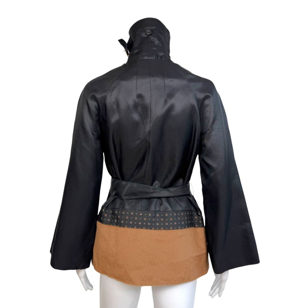 Dolce & Gabbana Patchwork Belted Jacket Black Brown