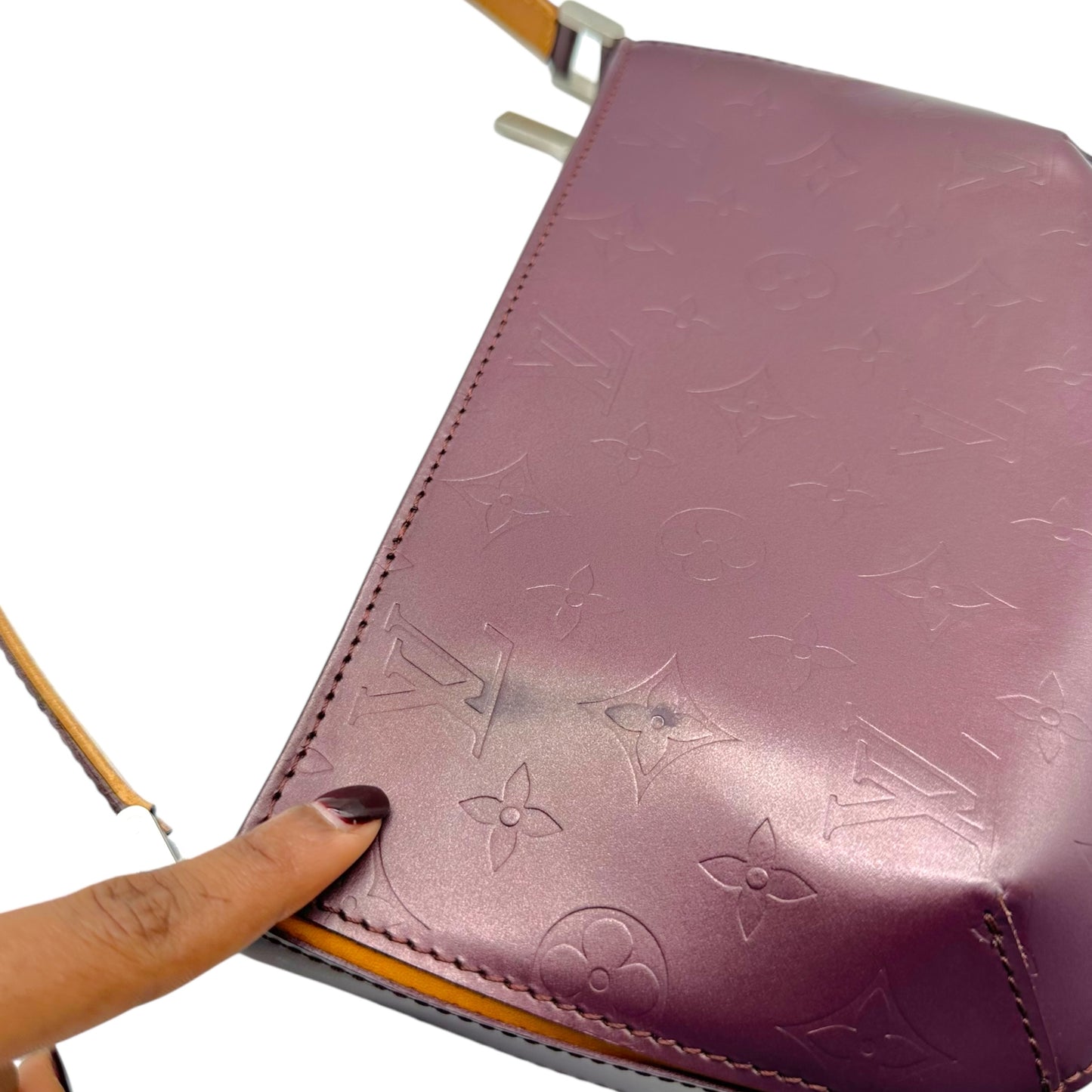 Louis Vuitton Burgundy Logo Embossed Fowler Pochette Bag