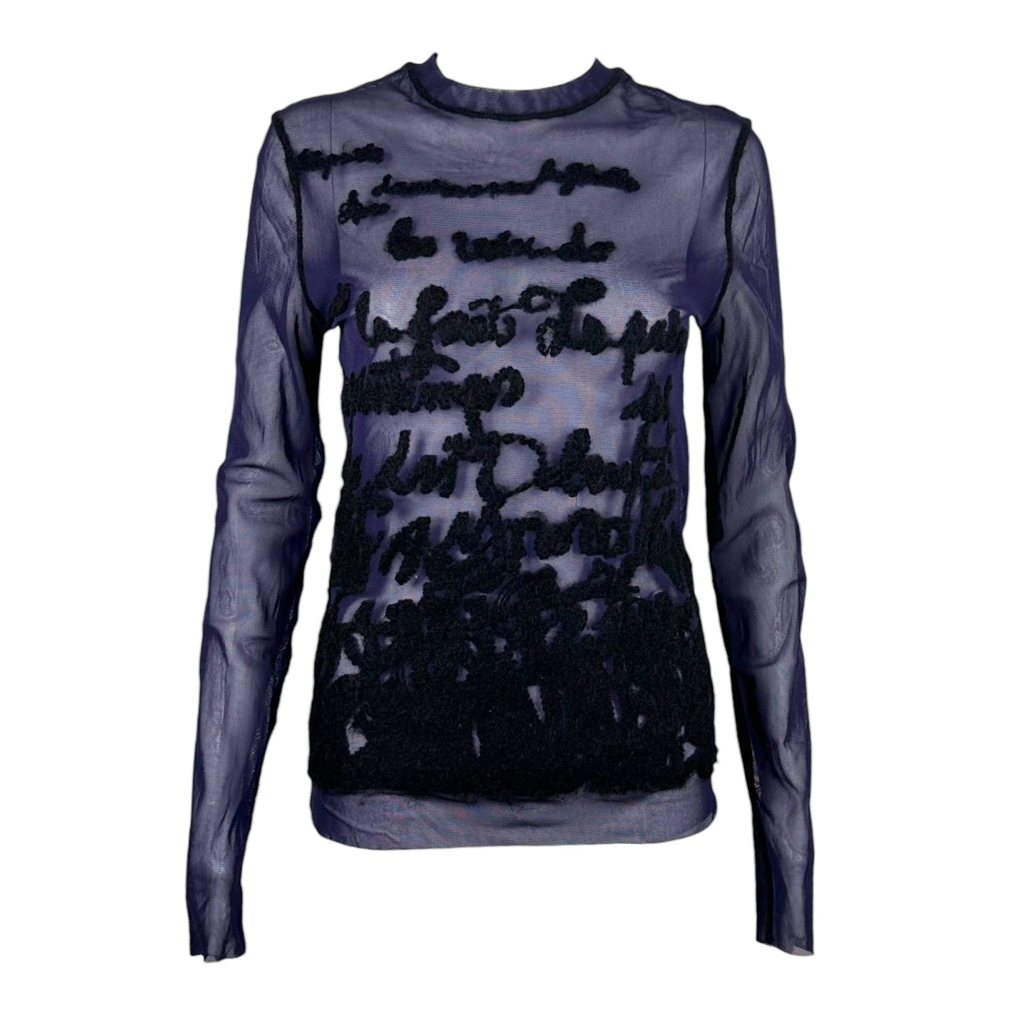Jean Paul Gaultier Purple & Black Logo Applique Mesh Longsleeve