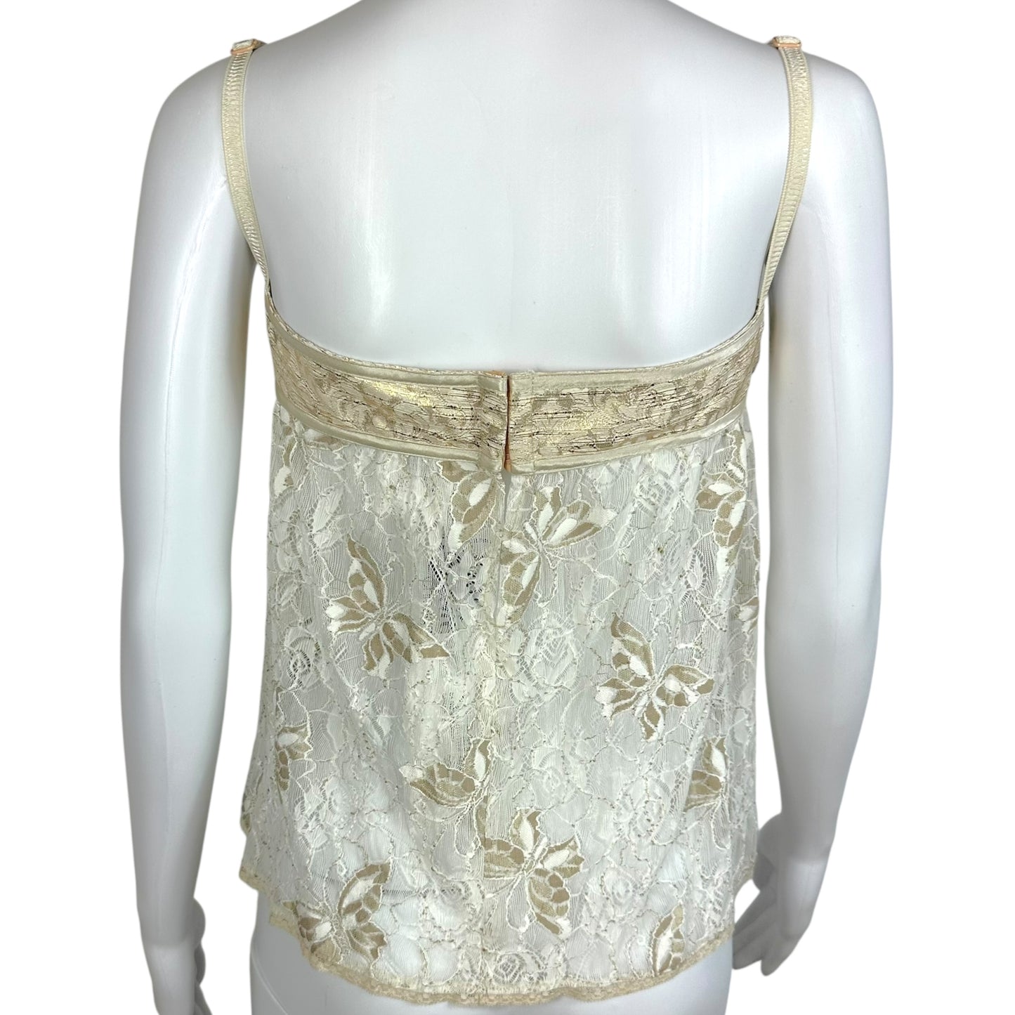 D&G Dolce & Gabbana Ivory Lace Semi-Sheer Babydoll Top NEW