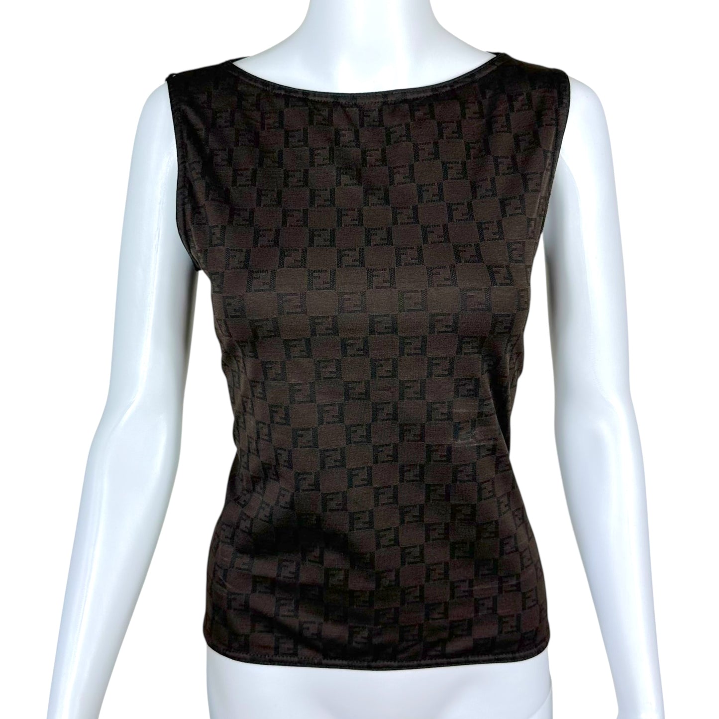 Fendi Brown & Black Zucchino Tank Top