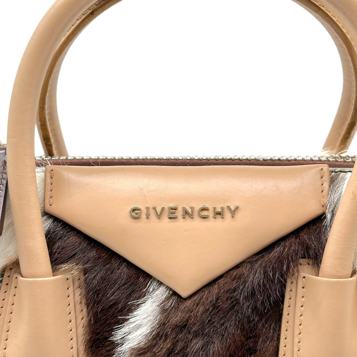 Givenchy Brown Cow Print Ponyhair Medium Antigona 2-Way Bag