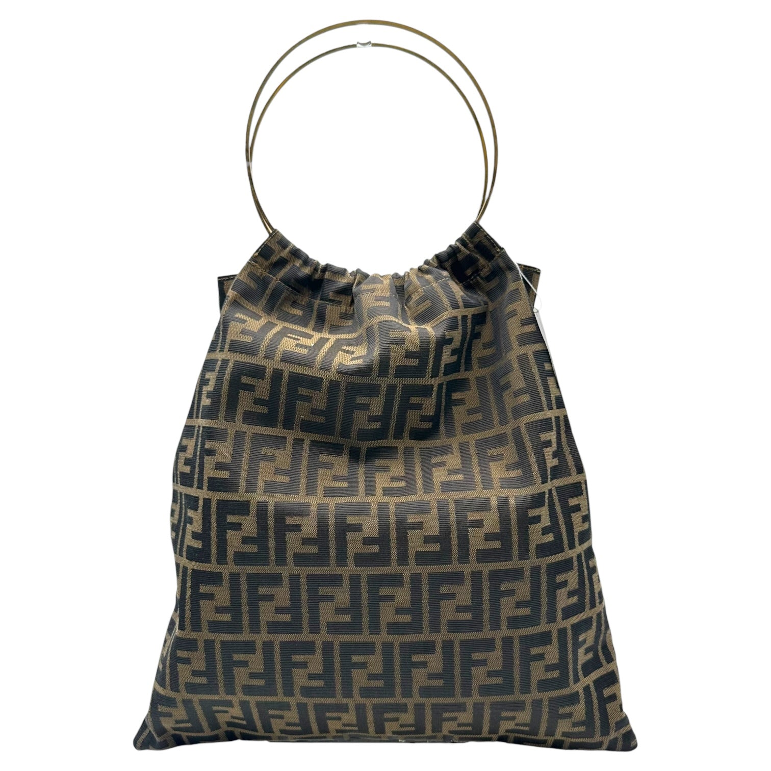 Fendi Zucca Monogram Ring Handle Clutch Bag - Outfit Repeater