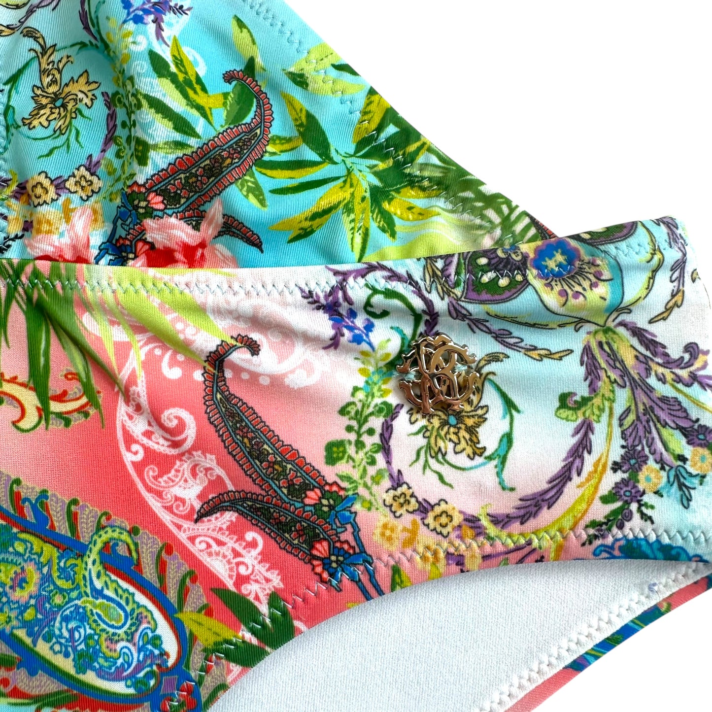Roberto Cavalli Multicolor Floral Print One Piece Swimsuit