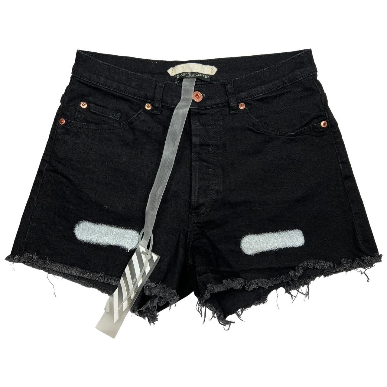 NWT Off-White by Virgil Abloh Black Denim Cut Off Shorts