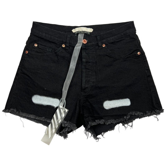 NWT Off-White by Virgil Abloh Black Denim Cut Off Shorts