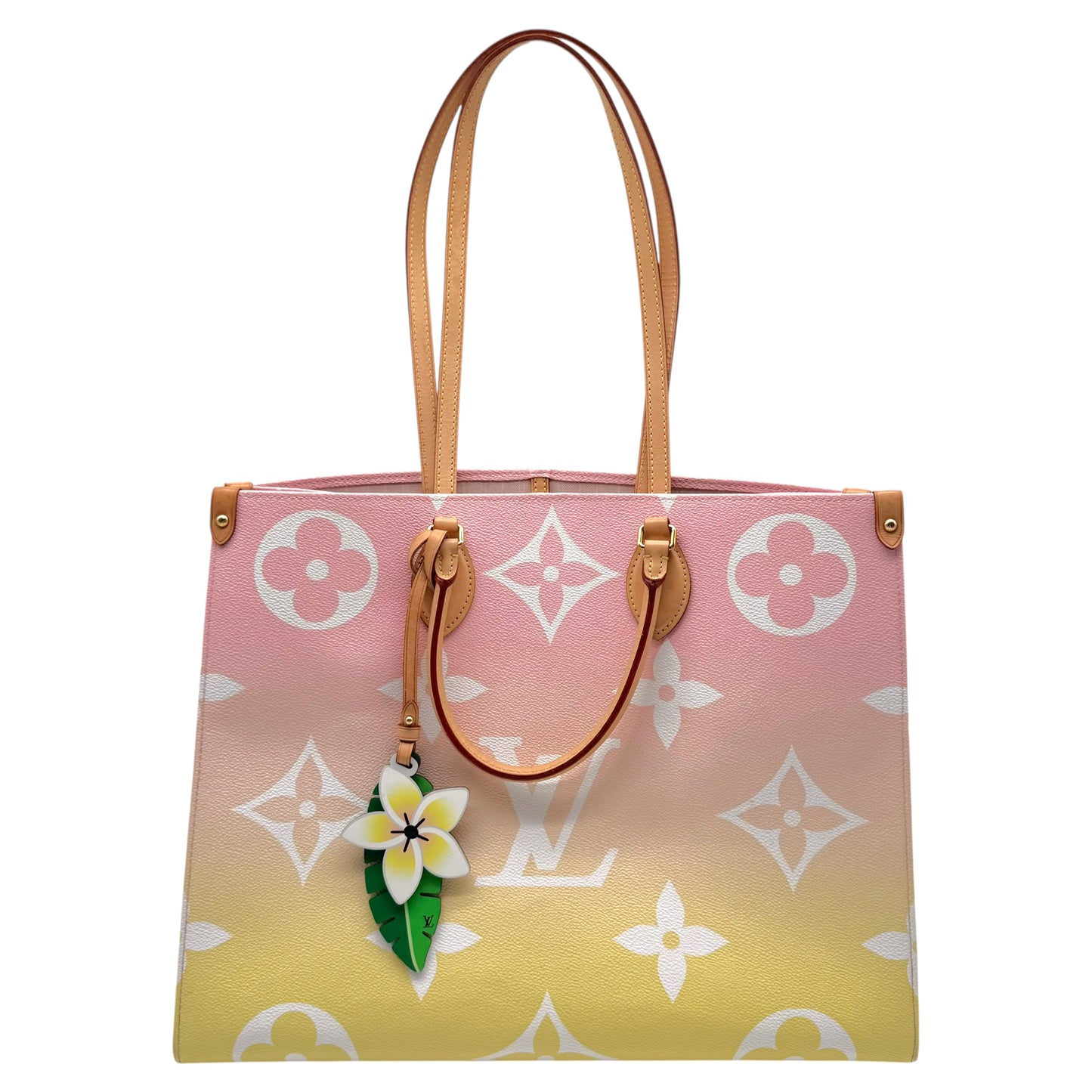 Louis Vuitton Pink & Yellow XL Monogram Ombre OnTheGo GM 2-Way Tote Bag