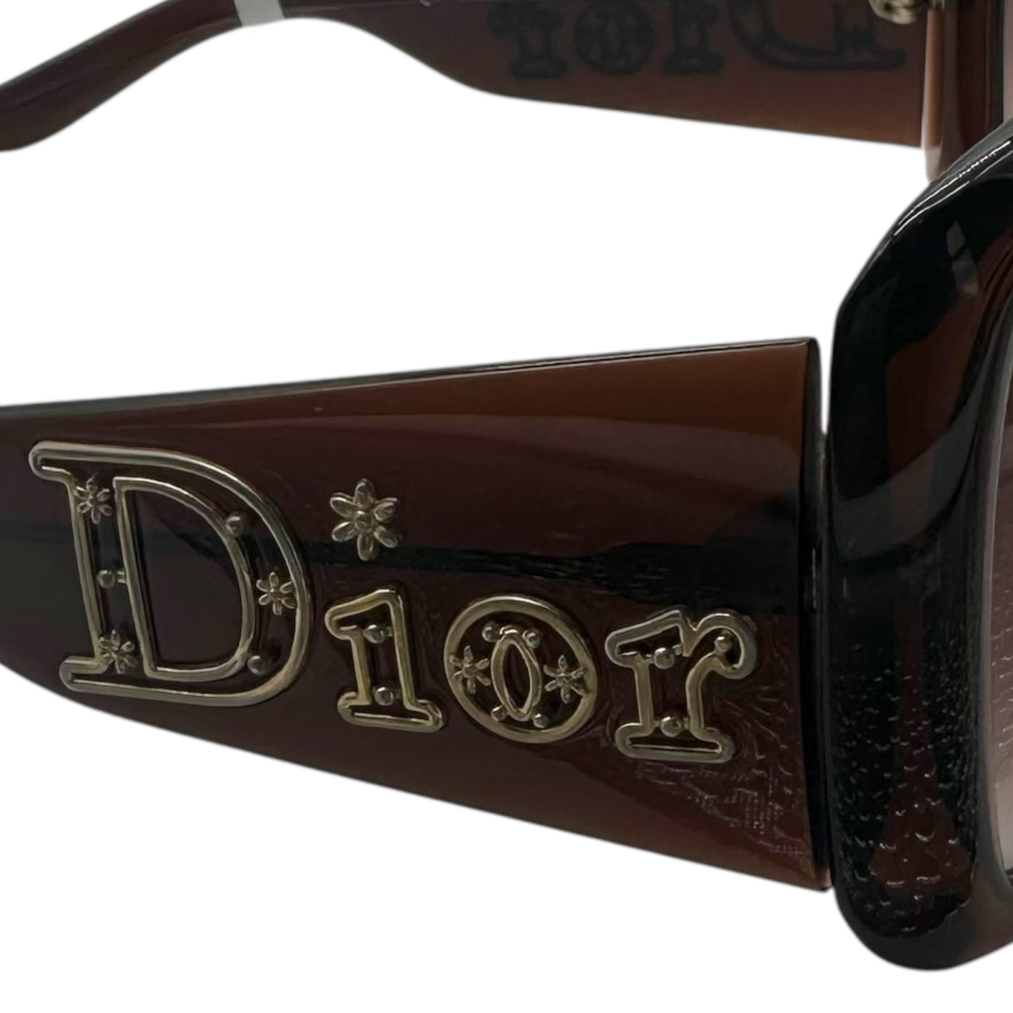 Christian Dior DiorAventura Brown Oversized Flower Logo Sunglasses - Outfit Repeater