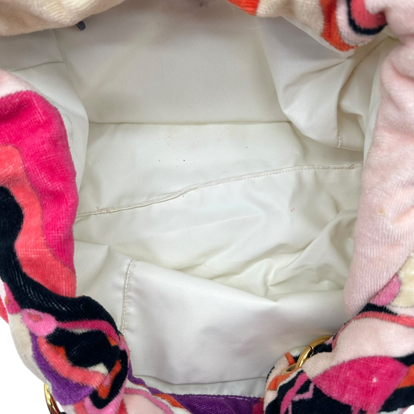 Emilio Pucci Pink & Purple Printed Terrycloth Hobo Bag