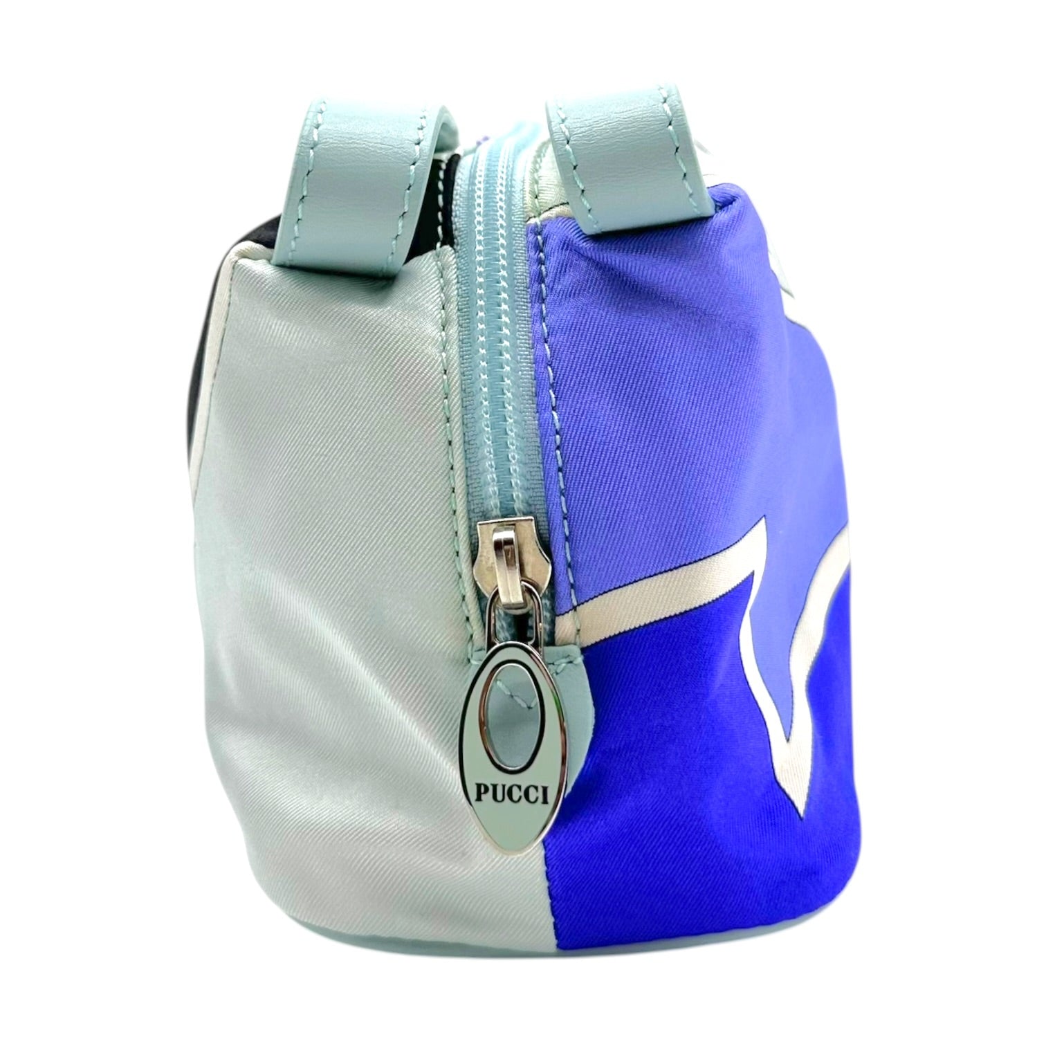 Emilio Pucci Mini Pochette Bag Blue Black Silk