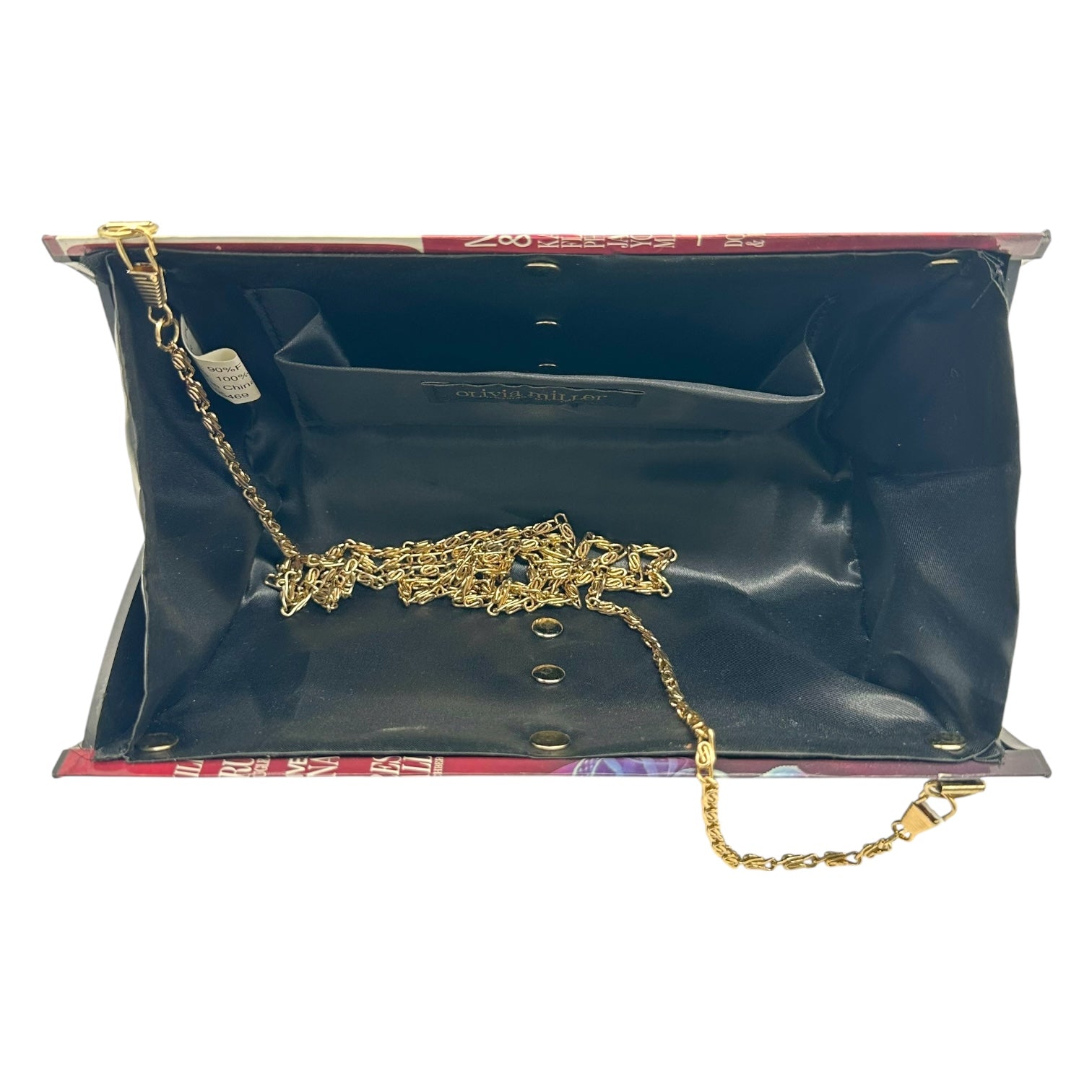 Olivia Miller Magazine Clutch Bag Black Faux Leather