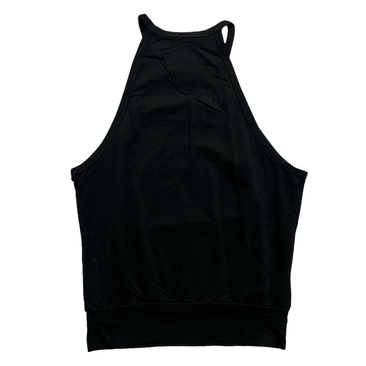 D&G Dolce & Gabbana Delilah Embellished Black Graphic High Neck Tank Top