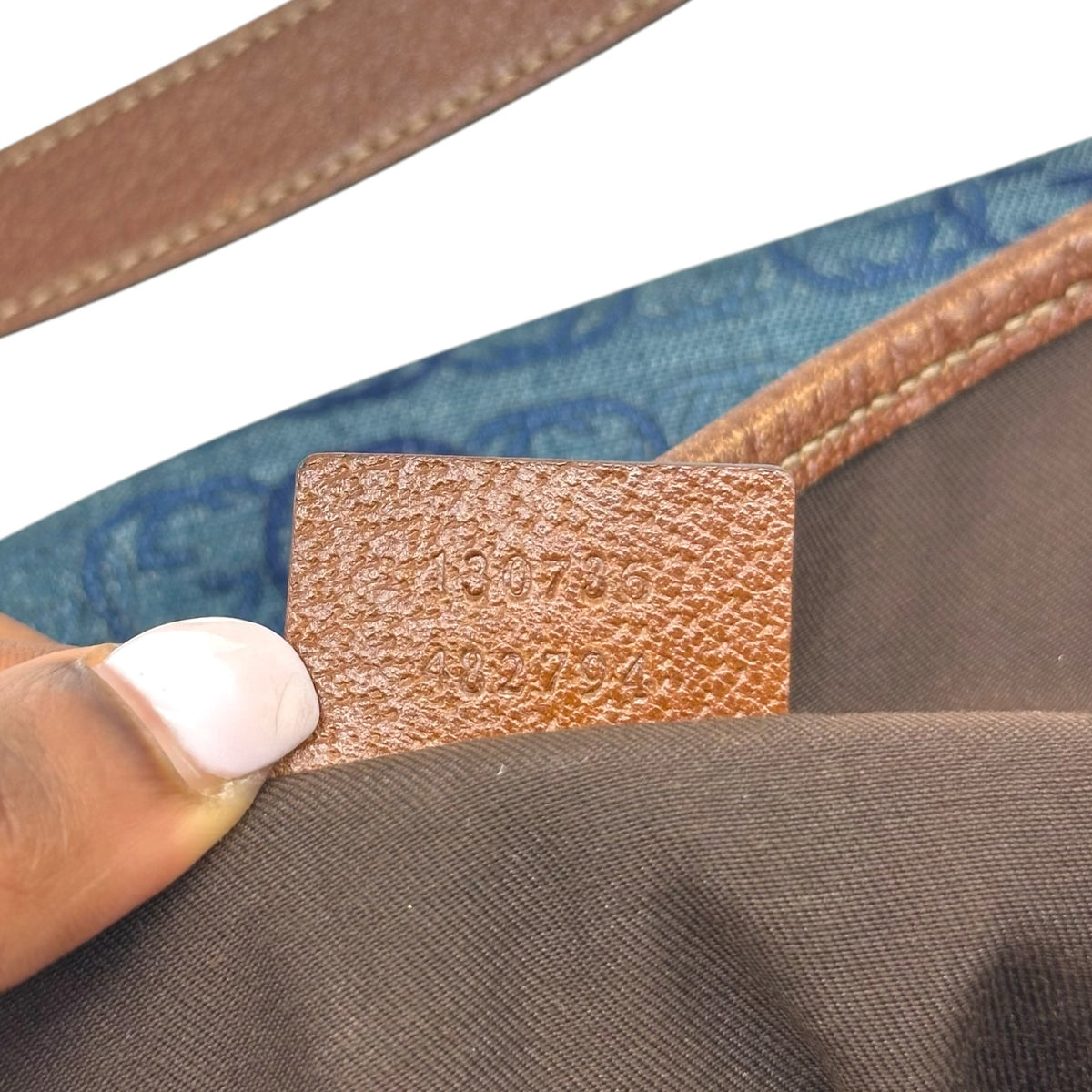 Gucci Denim Monogram Medium Hobo Bag