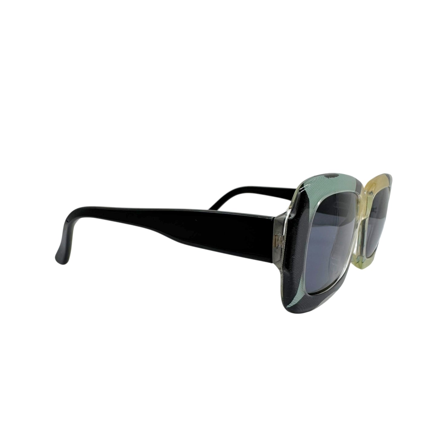 Emilio Pucci Oversized Rectangle Sunglasses Blue Yellow