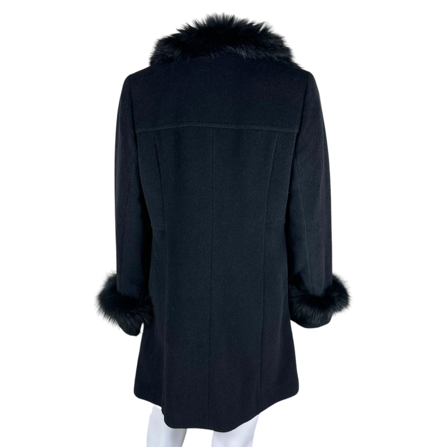 Courreges Black Fur Trim Penny Lane Coat