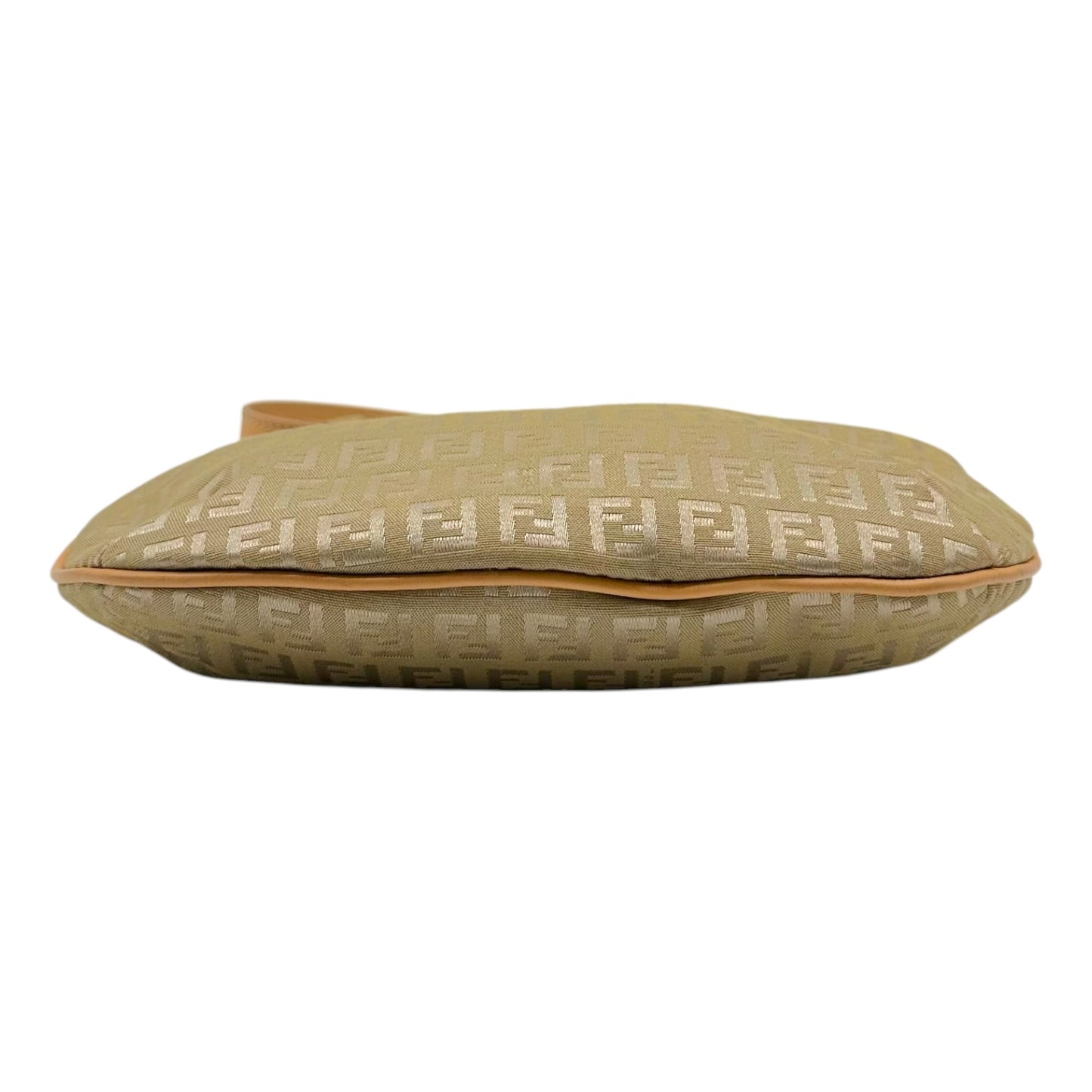 Fendi Tan & Gold Small Crescent Baguette Shoulder Bag