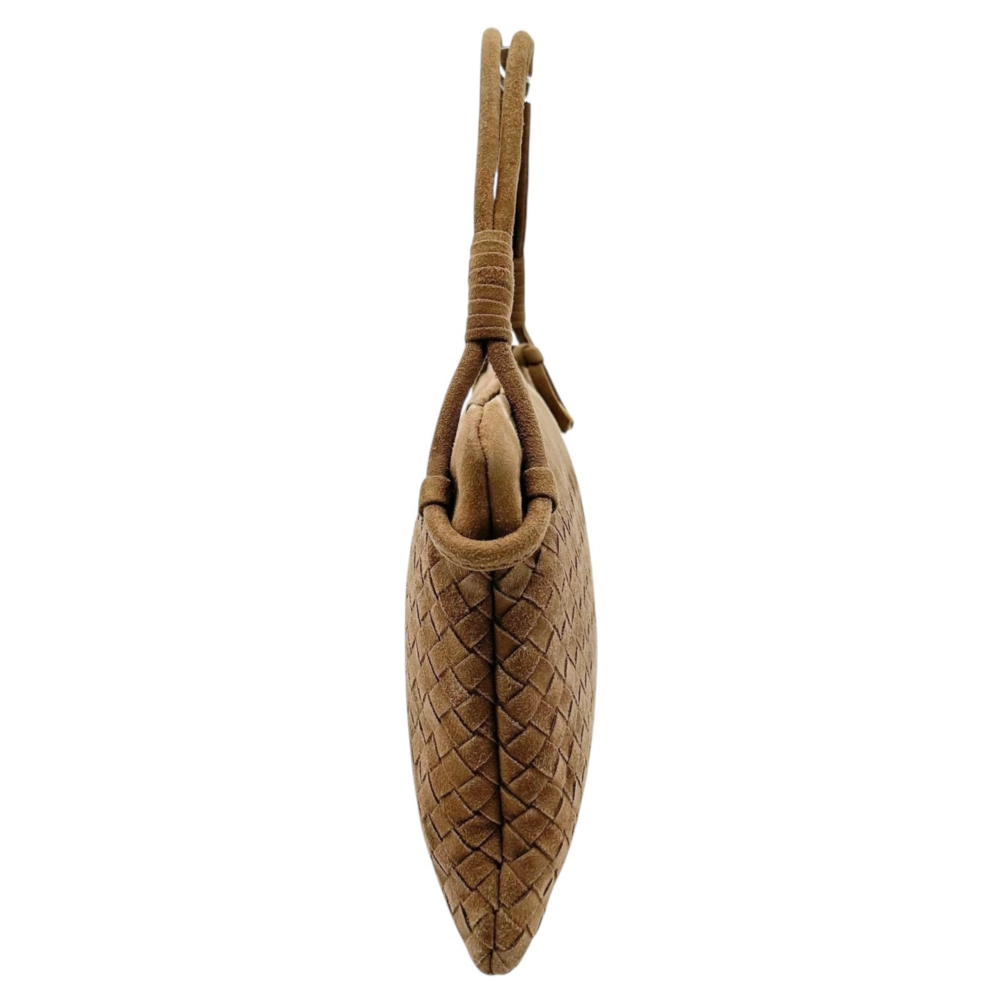 Bottega Veneta Light Brown Suede Intrecciato Pochette Bag