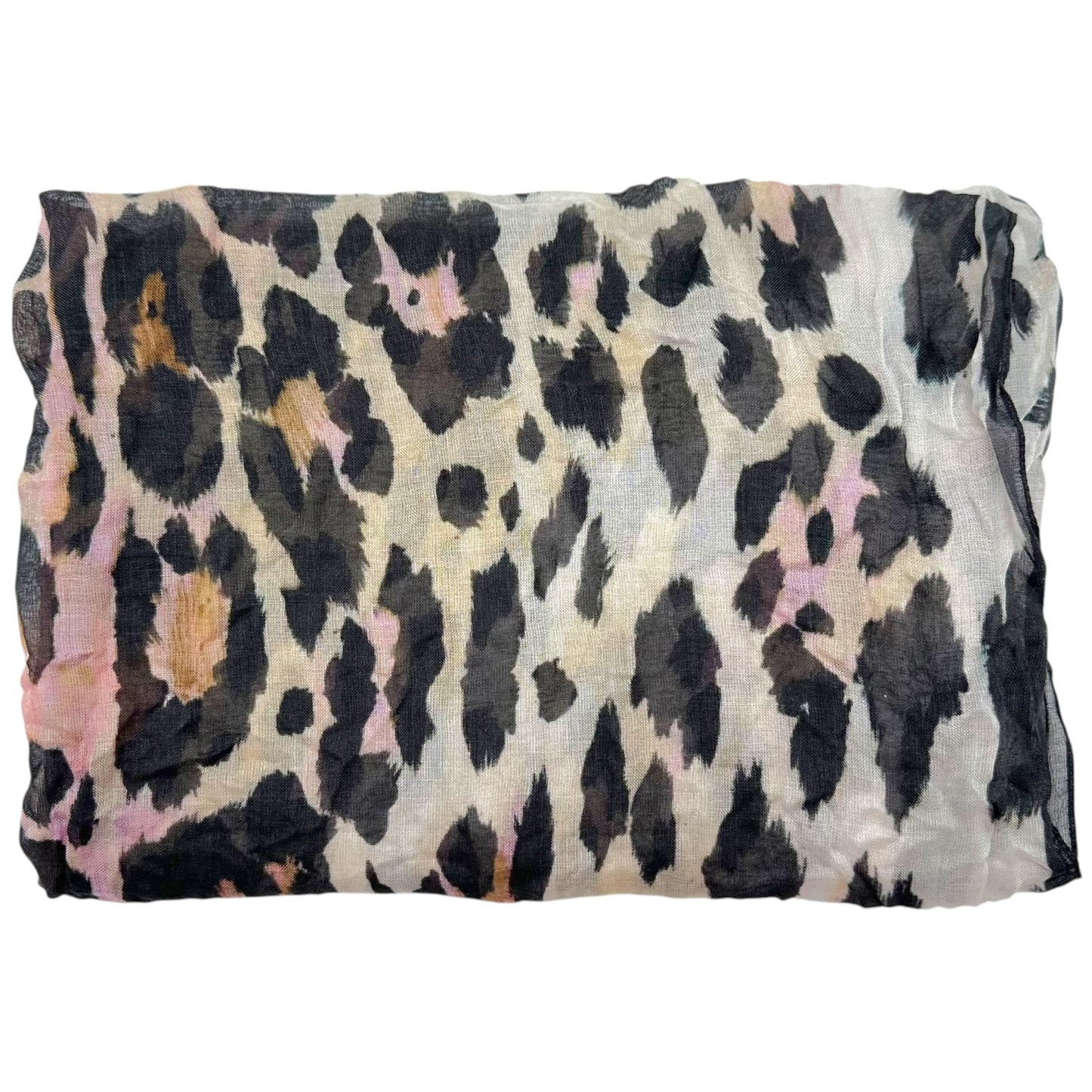 Roberto Cavalli Semi-Sheer Pink Leopard Print Stole Scarf