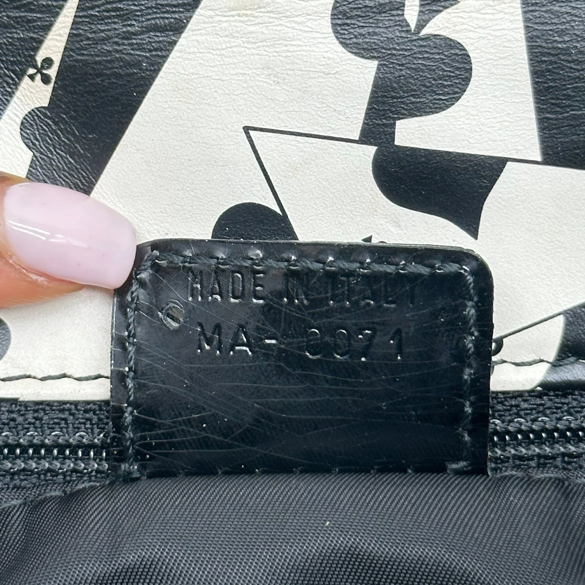 Christian Dior Black Playing Card Print Shoulder Bag