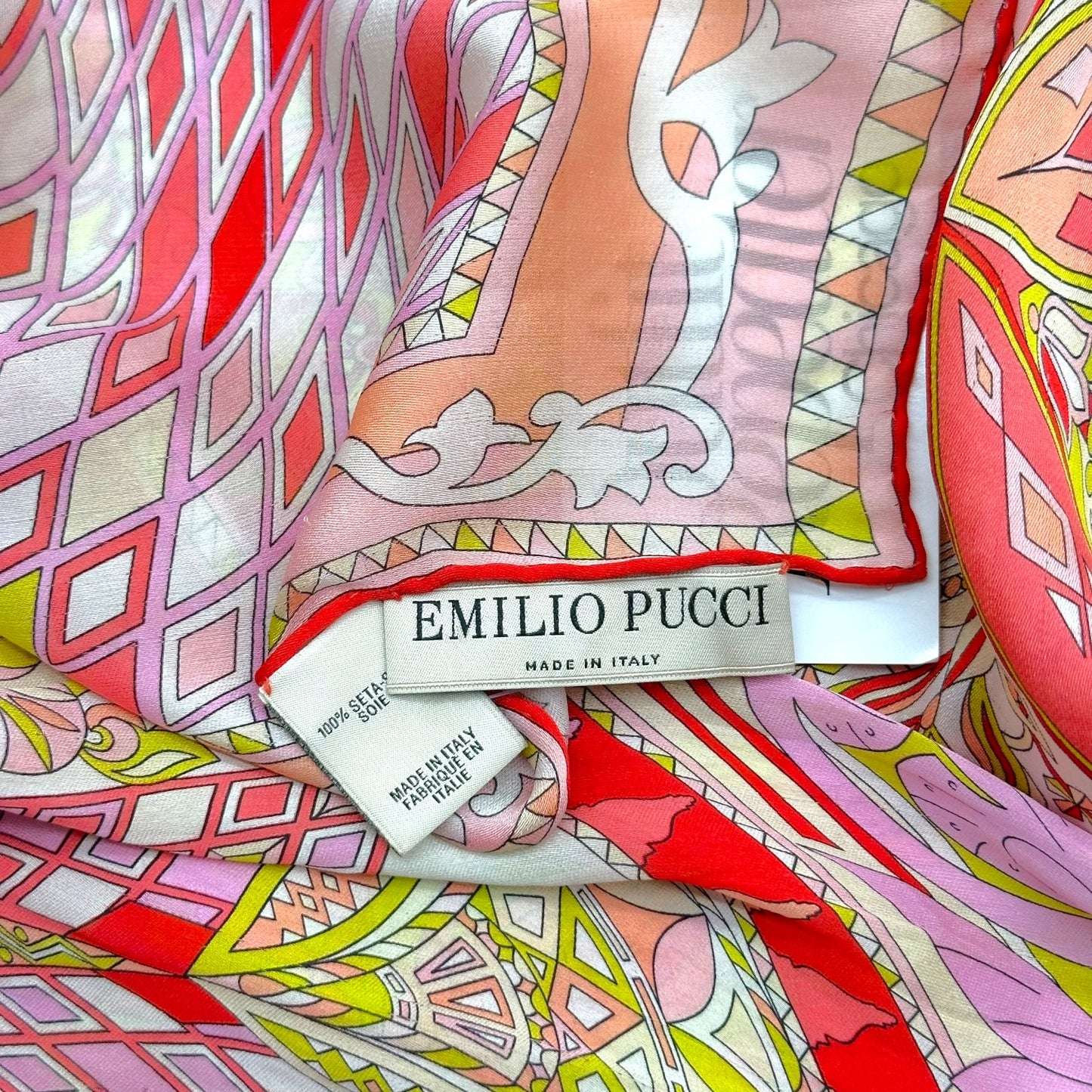 Emilio Pucci Pink & Yellow Floral Printed Sarong Scarf