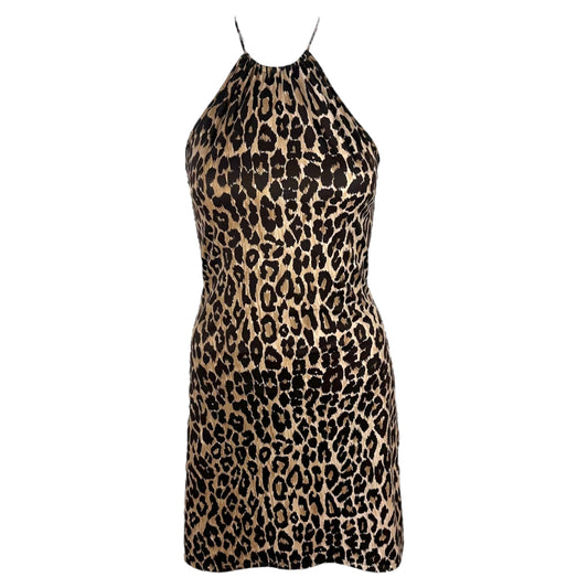 Dolce & Gabbana Leopard Print Halter Mini Dress