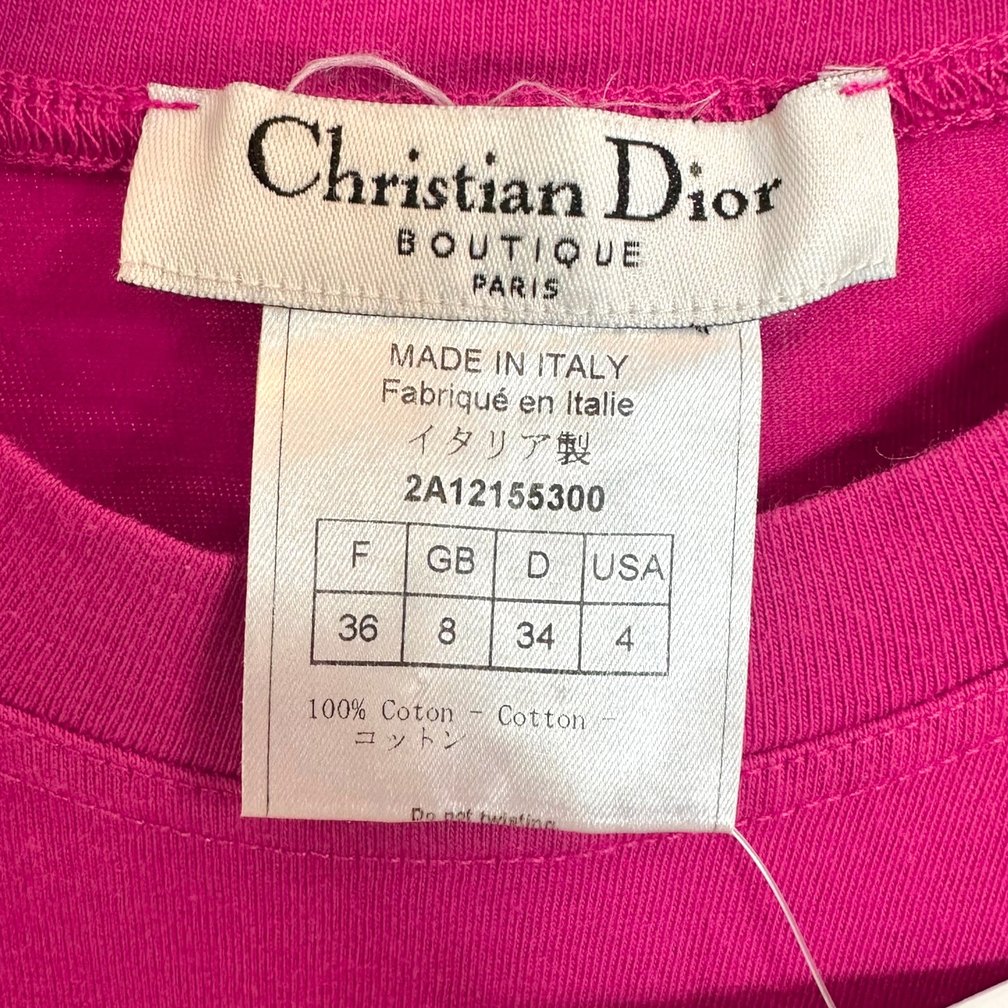Christian Dior F/W 2002 Hot Pink & Yellow J'Adore Dior Tank