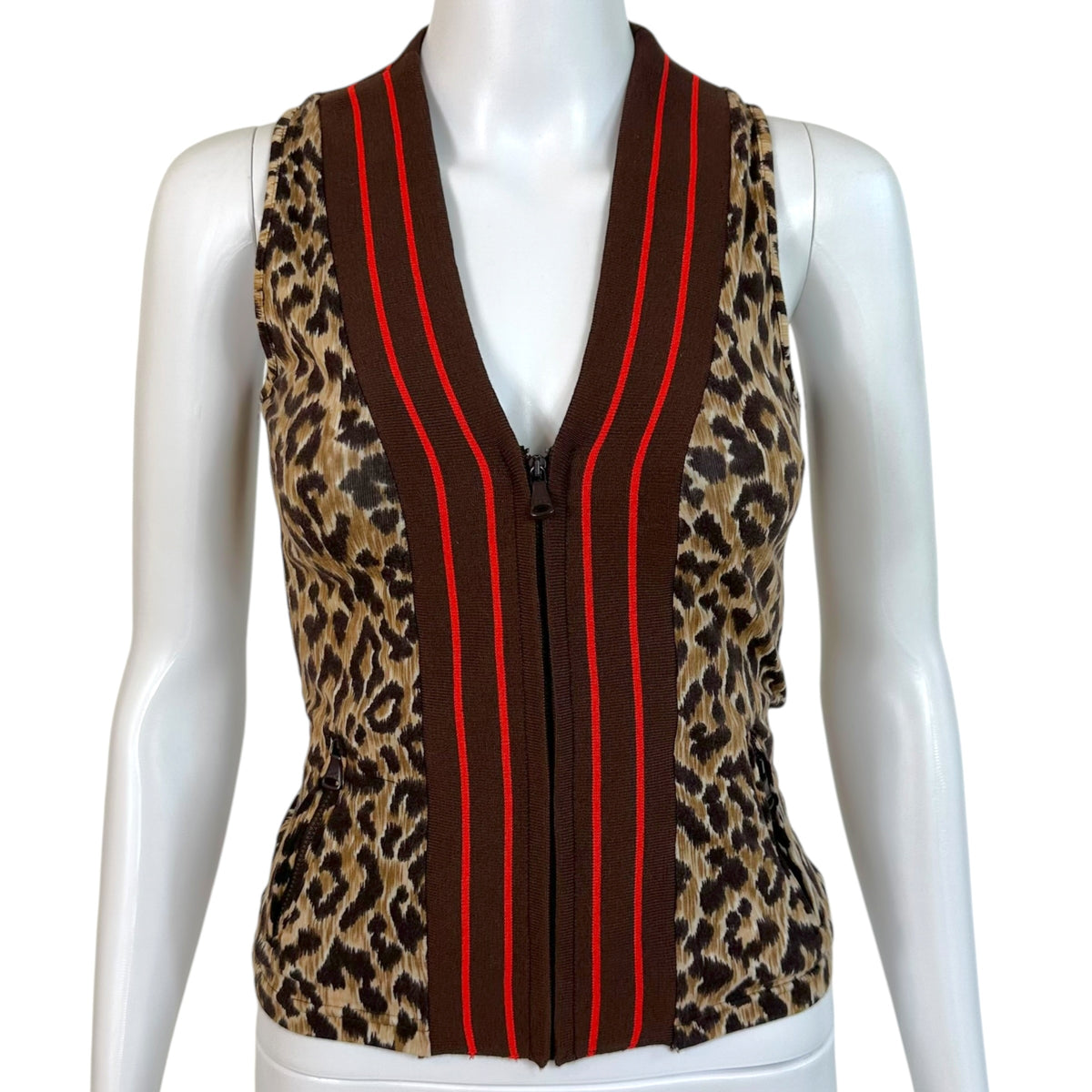 Dolce & Gabbana Leopard Print Zip-Up Top