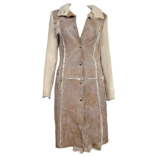 D&G Dolce & Gabbana Ivory Shearling & Wool Knit Jacket - Outfit Repeater