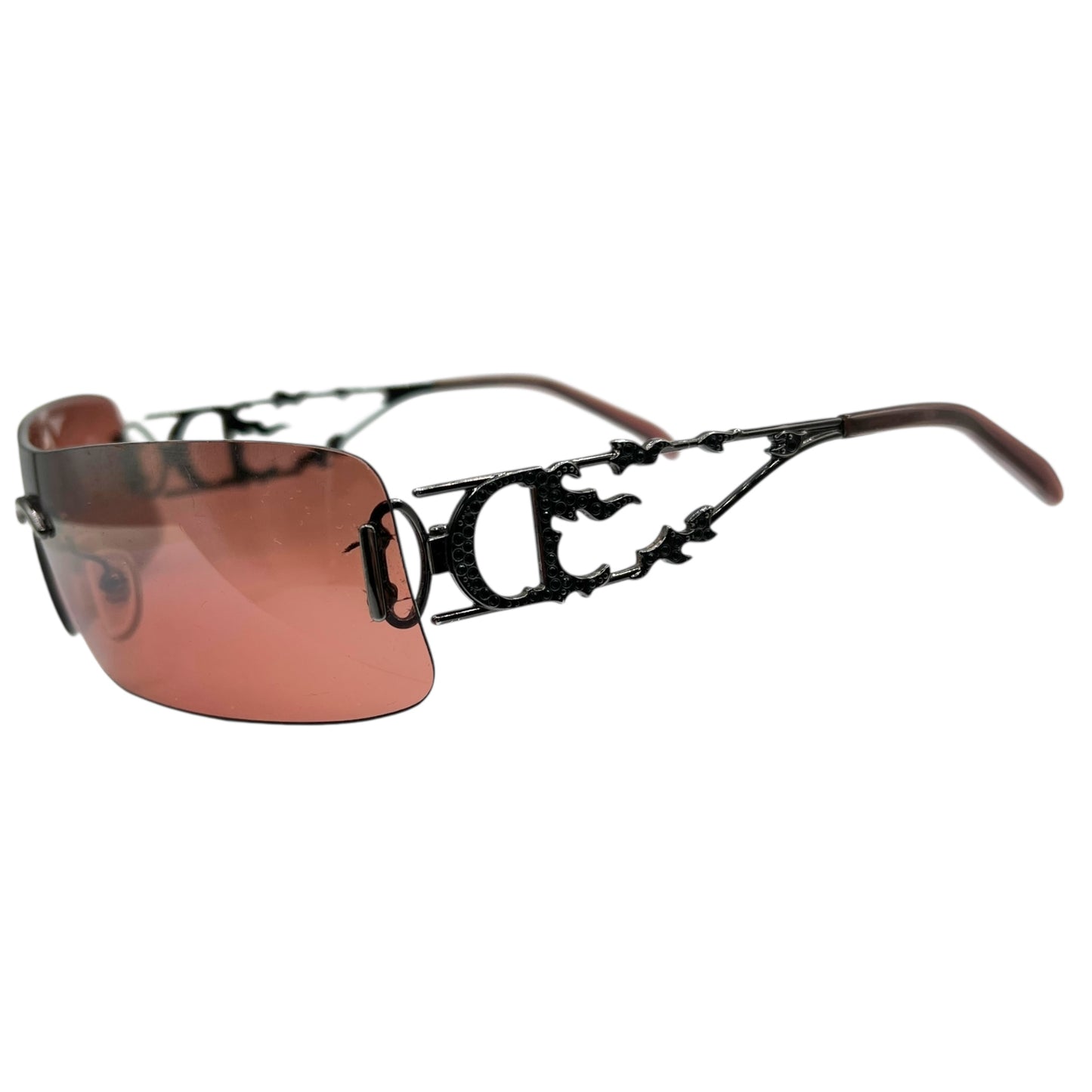 Christian Dior DiorFire Crystal Embellished Flame Sunglasses w/ Case