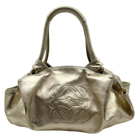 Loewe Champagne Metallic Leather Aire Hobo Bag