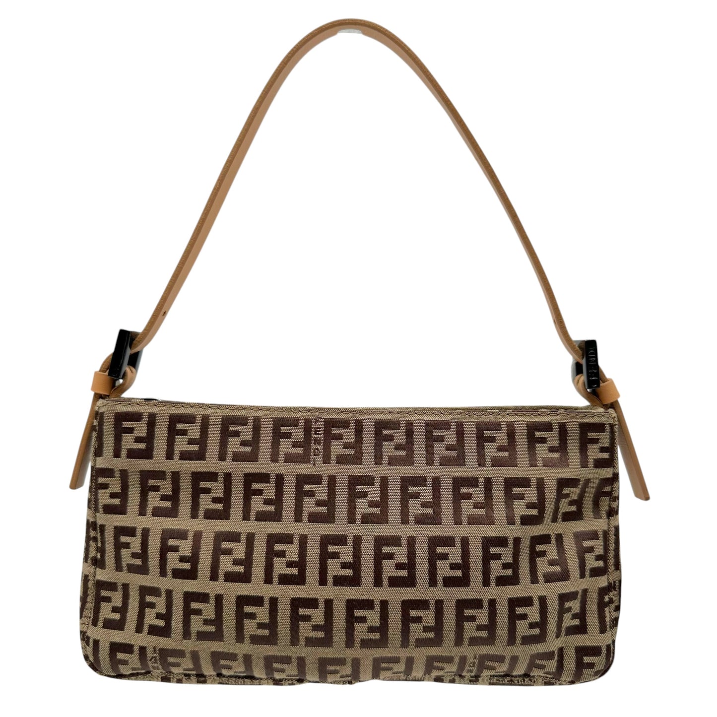 Fendi Small Shoulder Pochette Bag Tan Zucchino Monogram